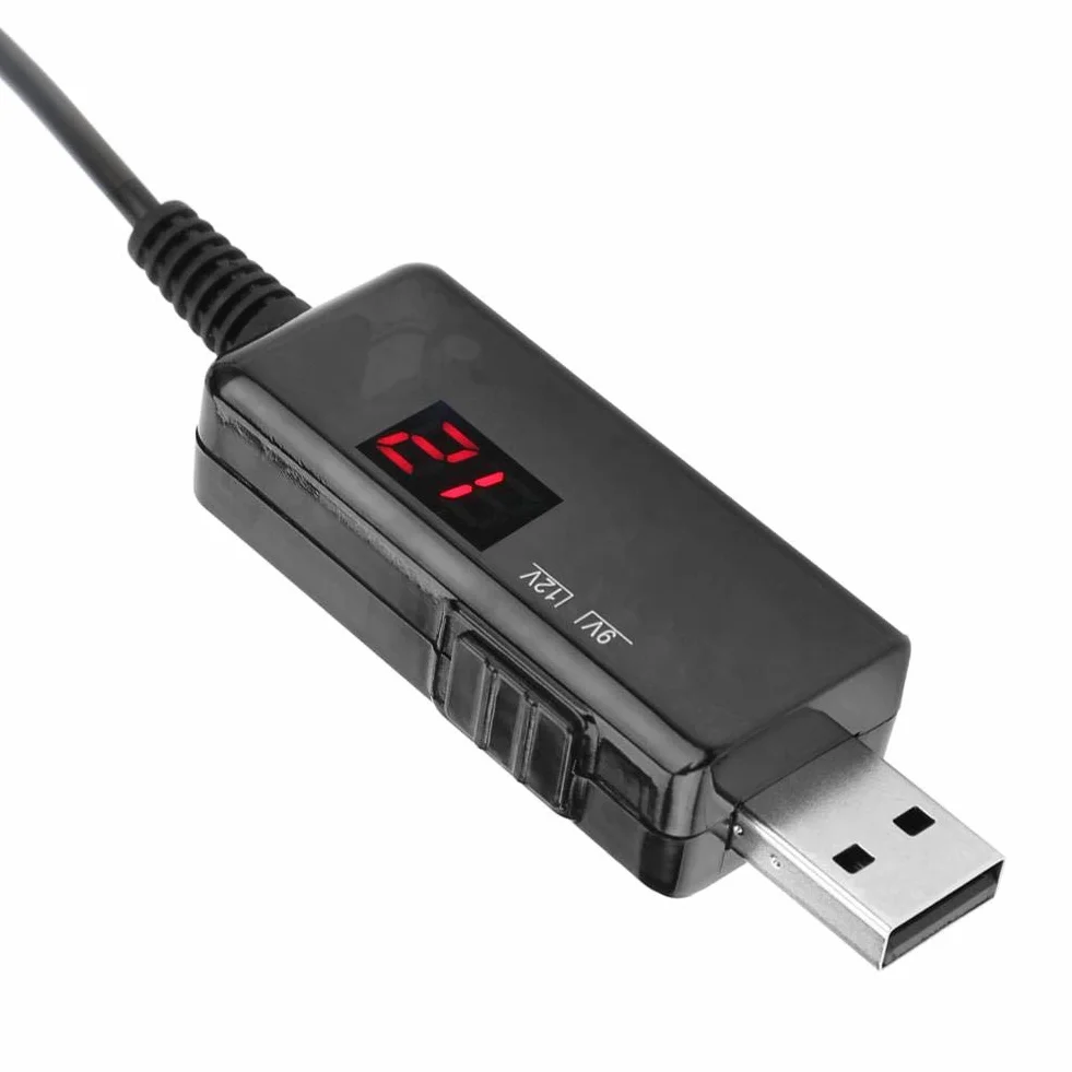 Estink USB Konwerter Napięcia Boost, DC Step-up 9V/12V z Wyświetlaczem do Routera