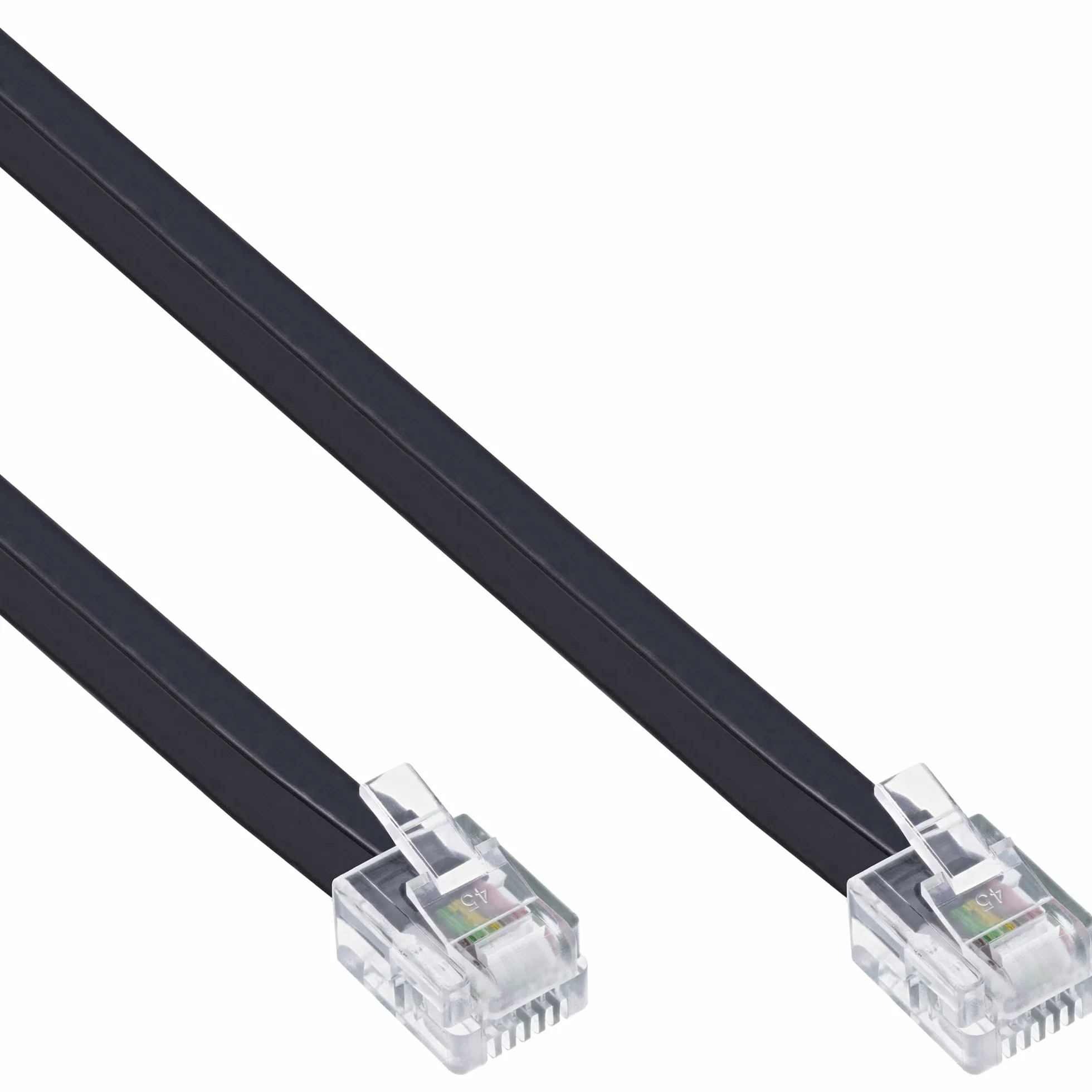 InLine 18842 Kabel telefoniczny 2 m Czarny - Kable telefoniczne (2 m, RJ12, RJ12, Czarny, Złącze męskie/Złącze męskie)