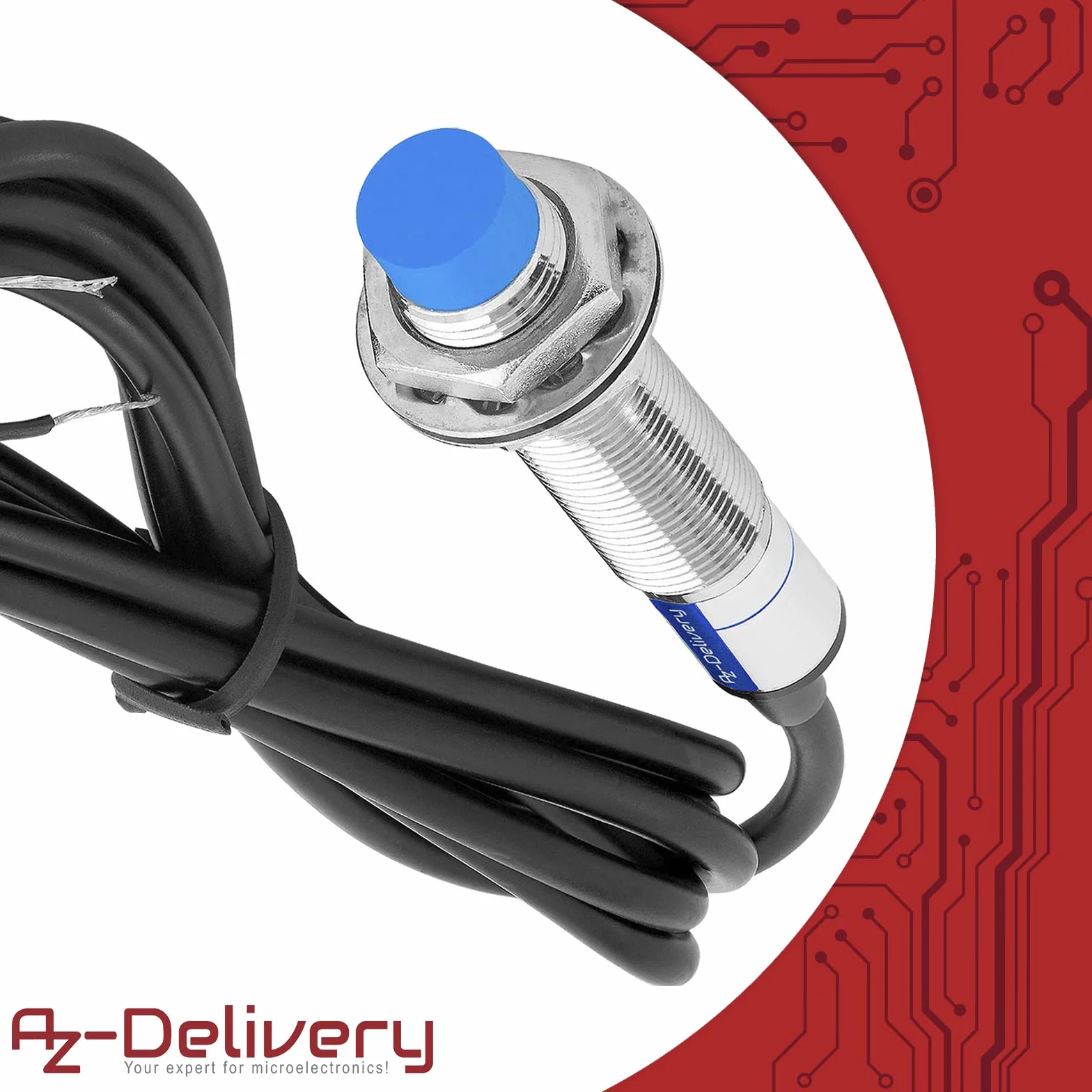 AZDelivery LJ12 A3-4-Z/BX czujnik zbliżeniowy/przełącznik kompatybilny indukcyjnie kompatybilny z Arduino i Raspberry Pi wraz z E-Book!
