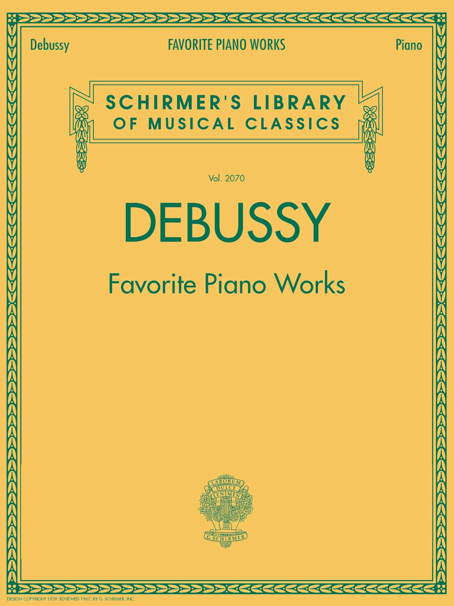Favorite piano works - schirmer library of classics volume 2070 - piano