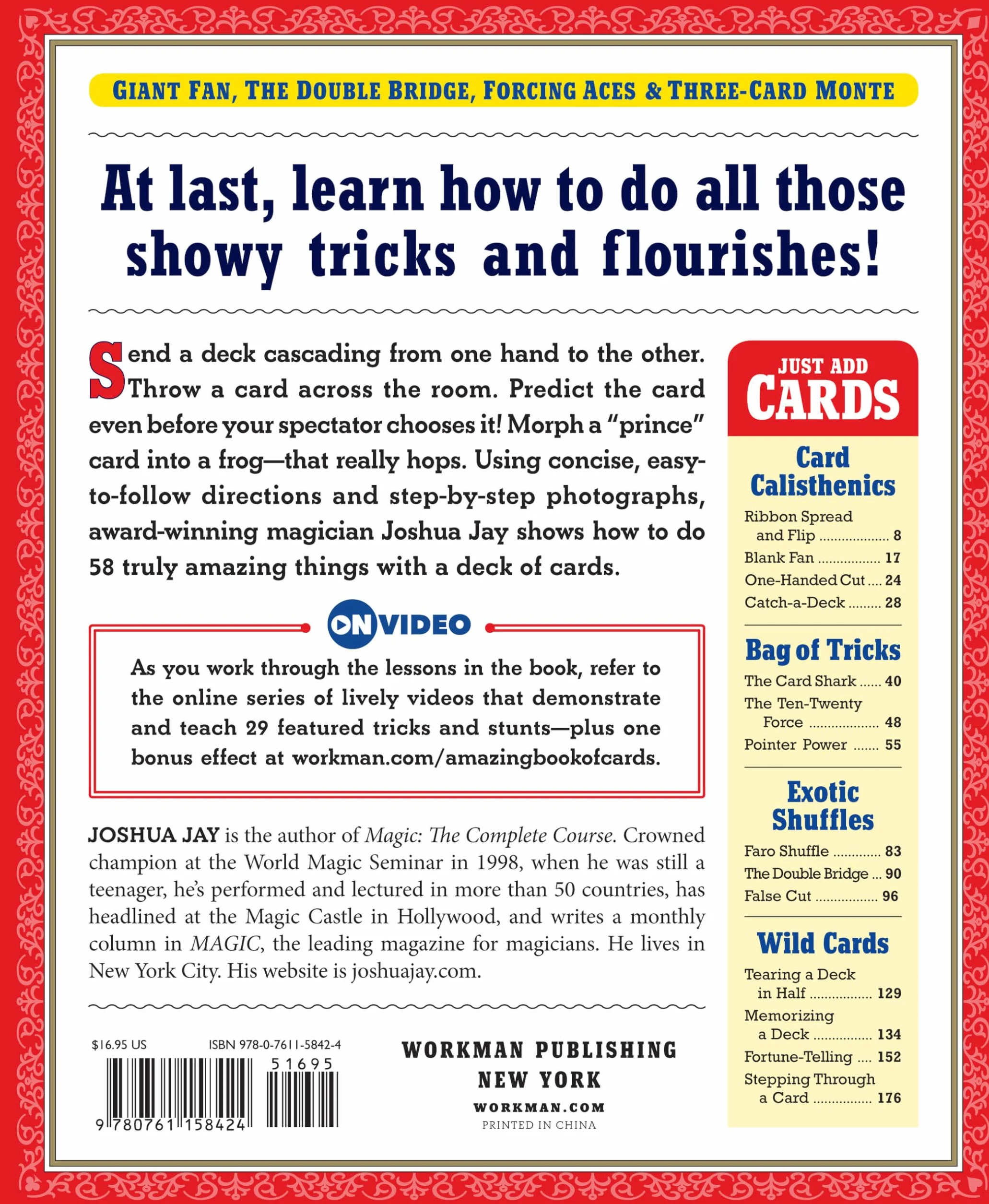Joshua Jay's Amazing Book of Cards: Tricks, Shuffles, Stunts & Hustles Plus Bets You Can't Lose