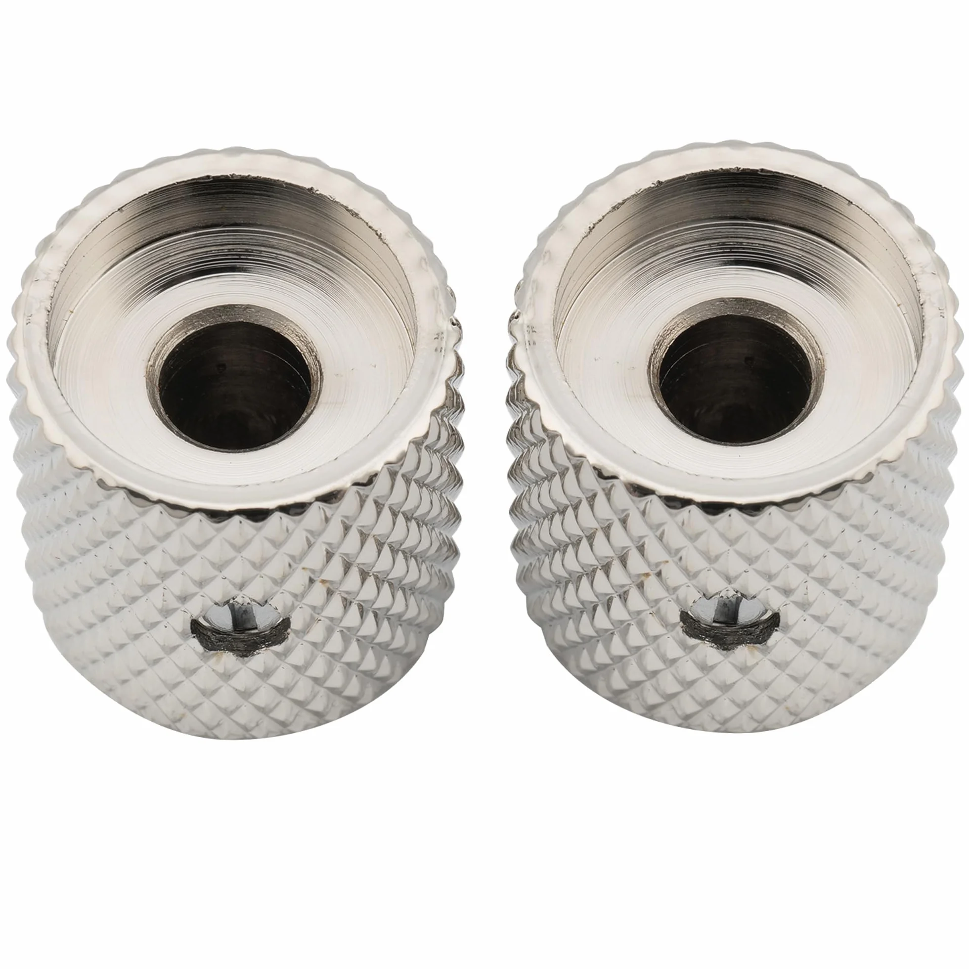 Musiclily Pro 1/4" Wciskane Stalowy Gałka Dome Flat Top na śrubkę Złącze Uniwersalny do Gitar Elektrycznych i Basowych, Nikiel(2 szt.)