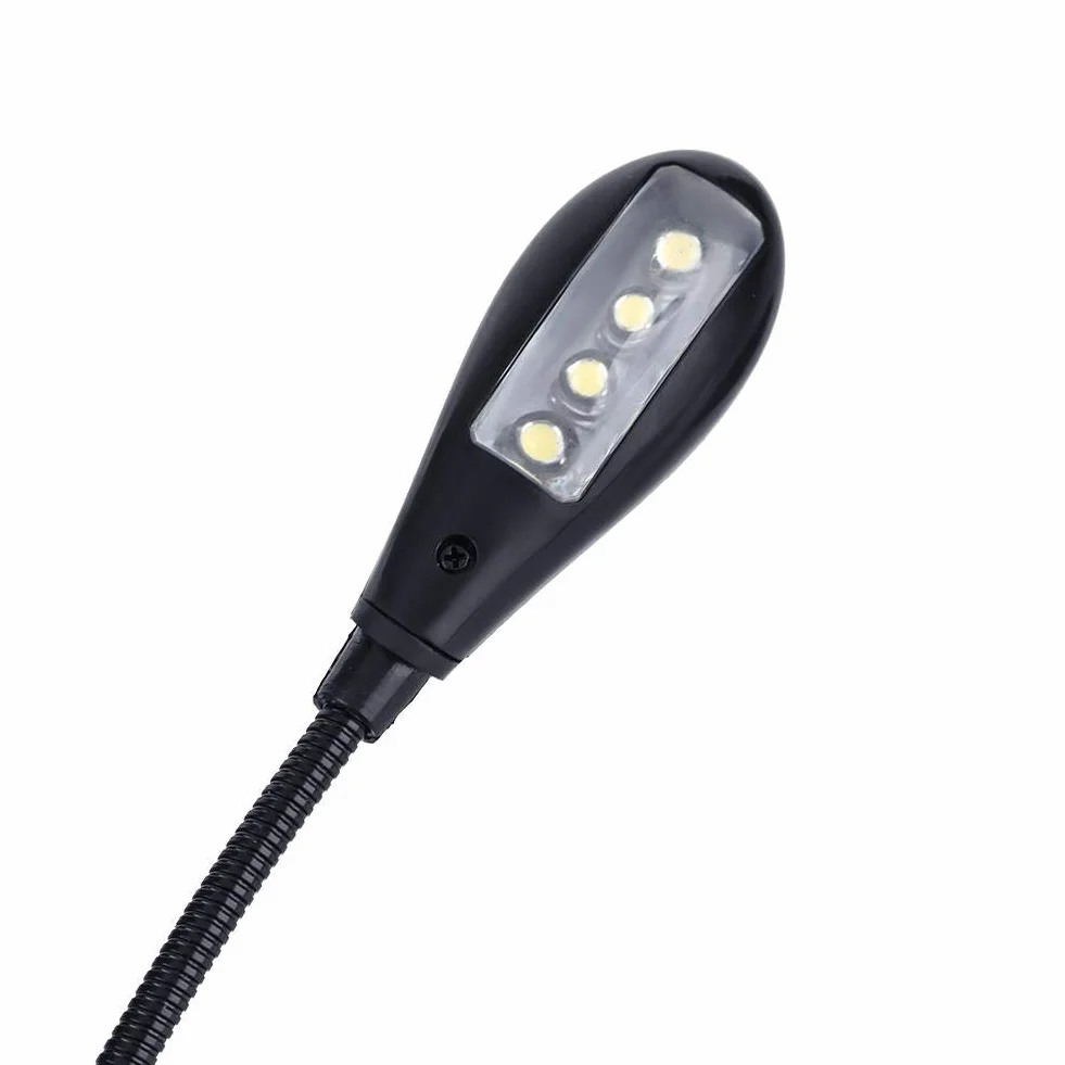 Clip on Lampka do czytania, Clip On Stojak na nuty Czytanie książek Mini podwójne regulowane ramiona Światło Lampa LED Akumulatorowa Elastyczna lampka LED do pielęgnacji oczu Idealny zamiennik dla robaków książkowych, dzieci i odtwarzaczy muzycznych