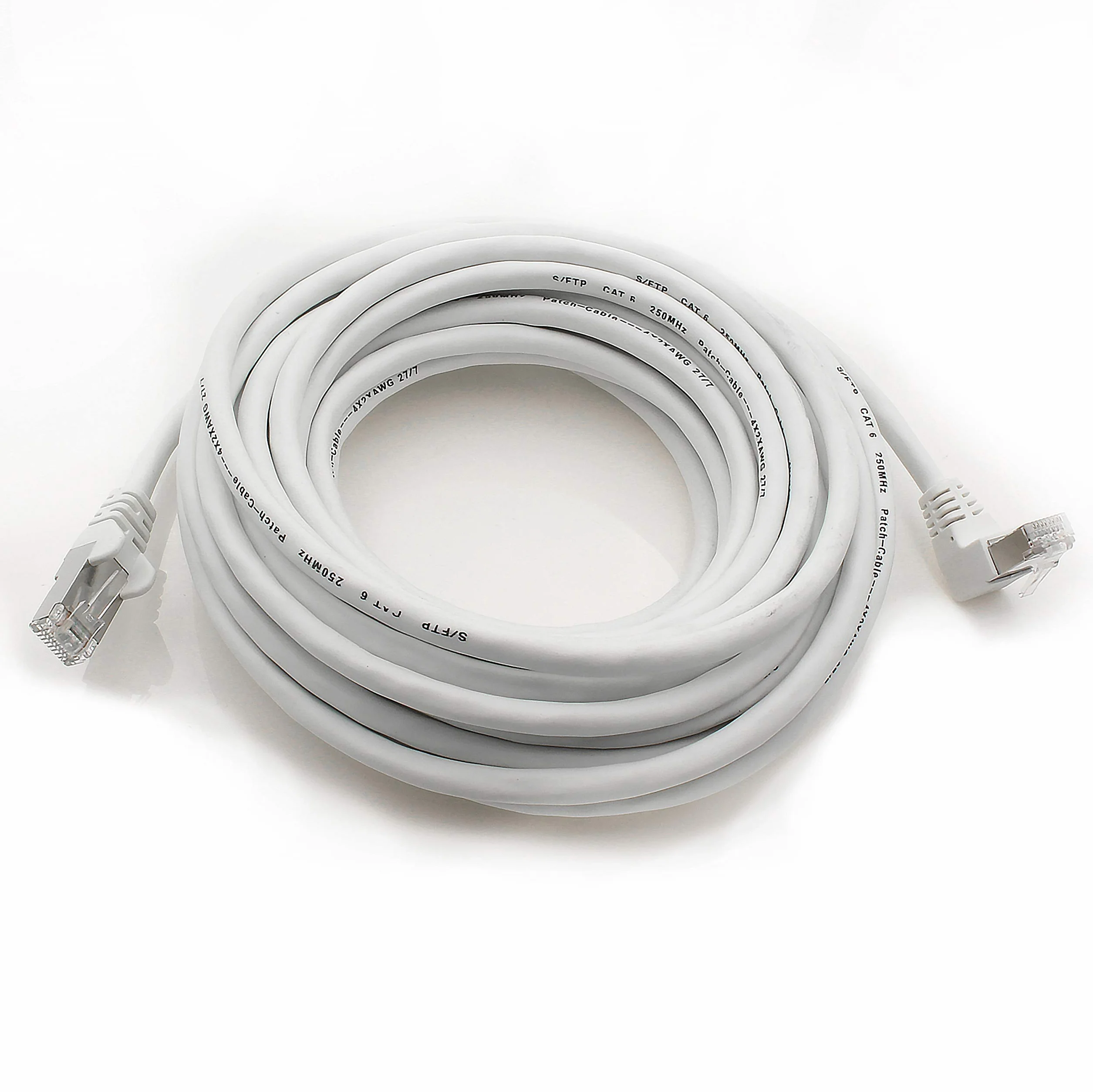1aTTack.de 366172 Kabel sieciowy Cat.6 kąt 90 stopni 1m - biały - opakowanie 10 sztuk - Kabel krosowy Cat6 (SFTP PIMF) 1000Mbit/s Złącze Rj 45-10 x 1m metr biały