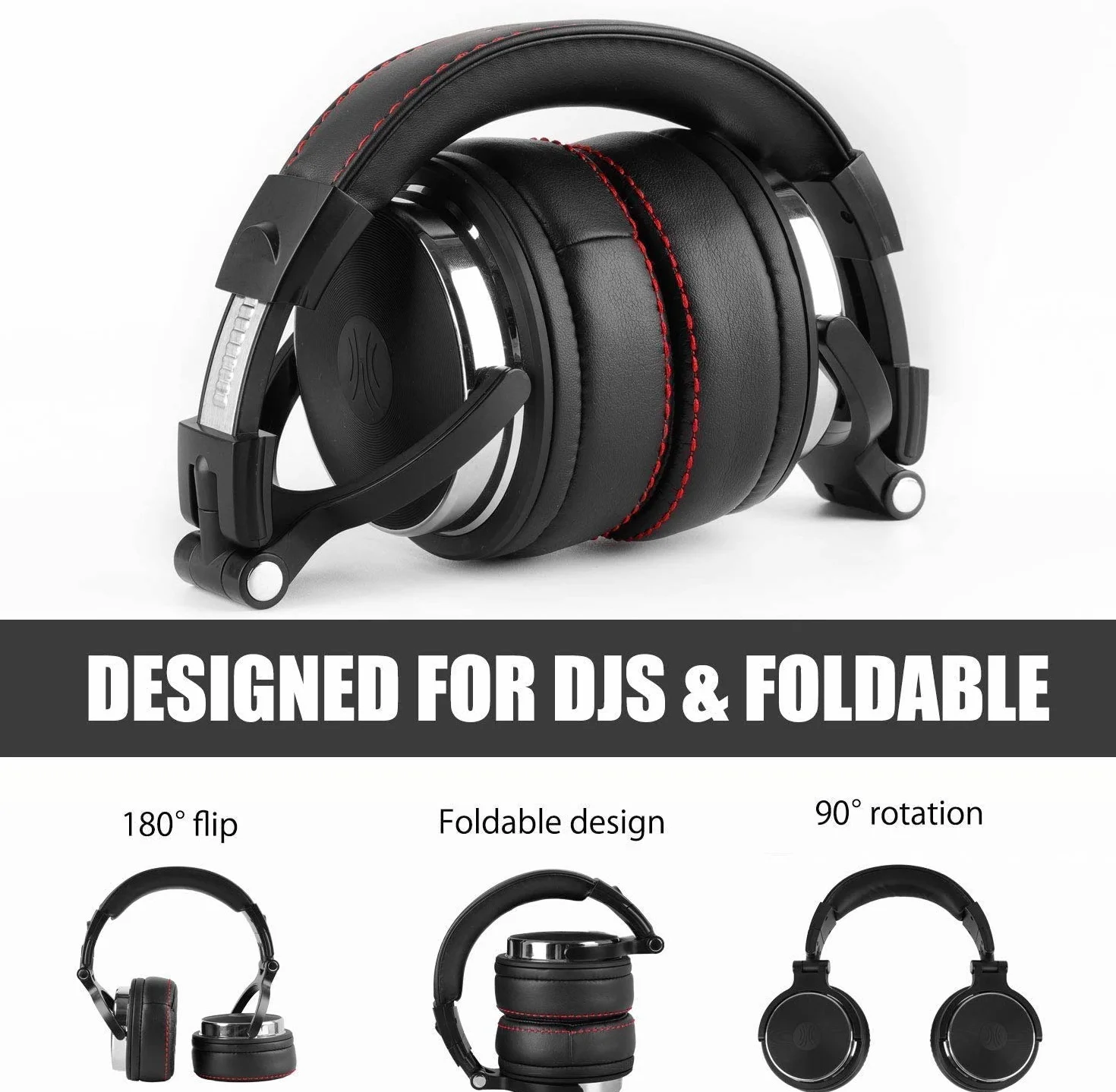 OneOdio Pro-50 Przewodowy zestaw słuchawkowy DJ Studio Monitor z uchem nausznym najgrubsza bawełna białkowa, Hi-Res Audio, Share-Port, 2 gniazda, heaphone do telefonu PC Piano Guitar AMP Mix
