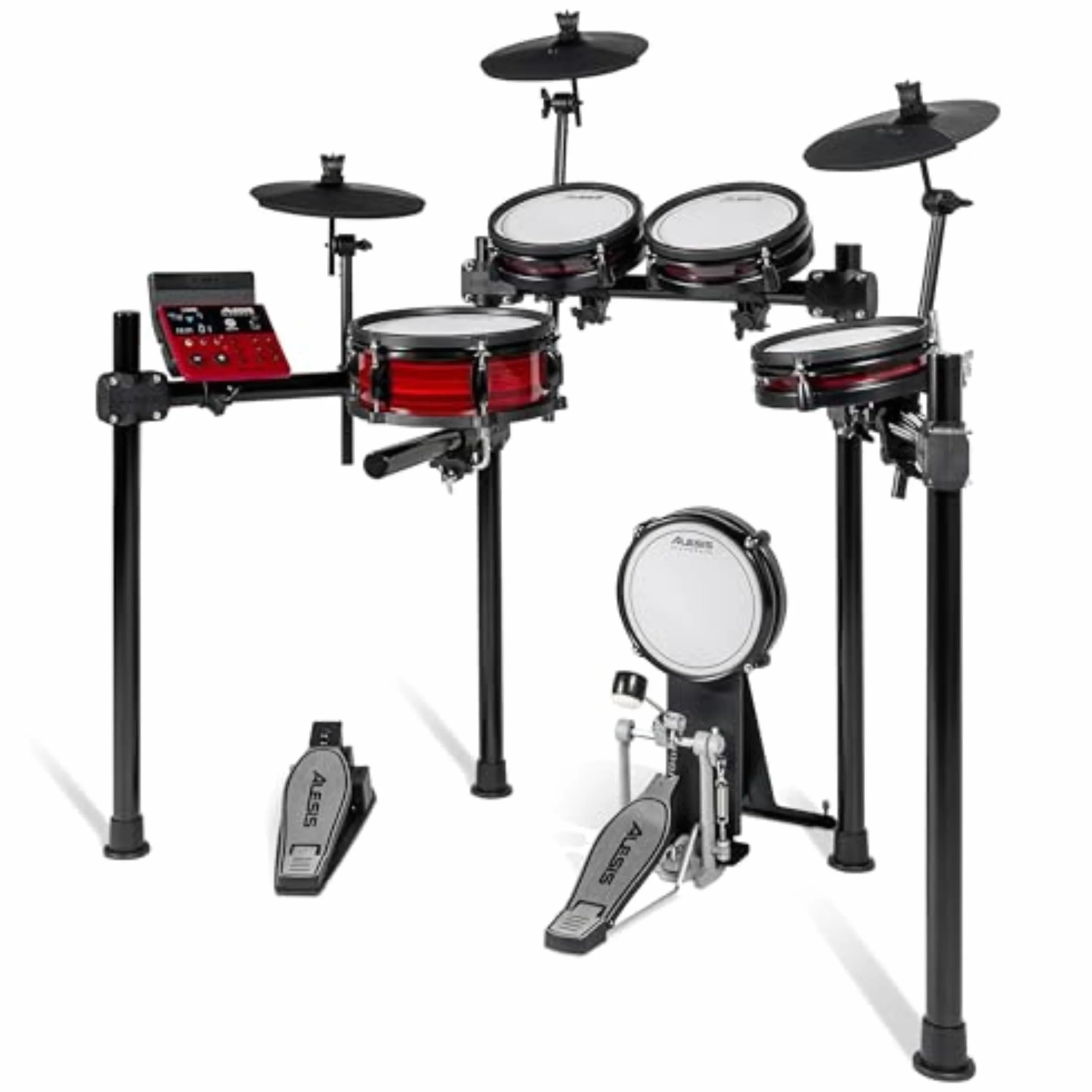 Alesis Nitro Pro Elektryczna perkusja z 2-strefowymi padami siatkowymi, 500+ brzmień BFD, Bluetooth, Drumeo, USB MIDI, zgodna z 2 bębnami basowymi