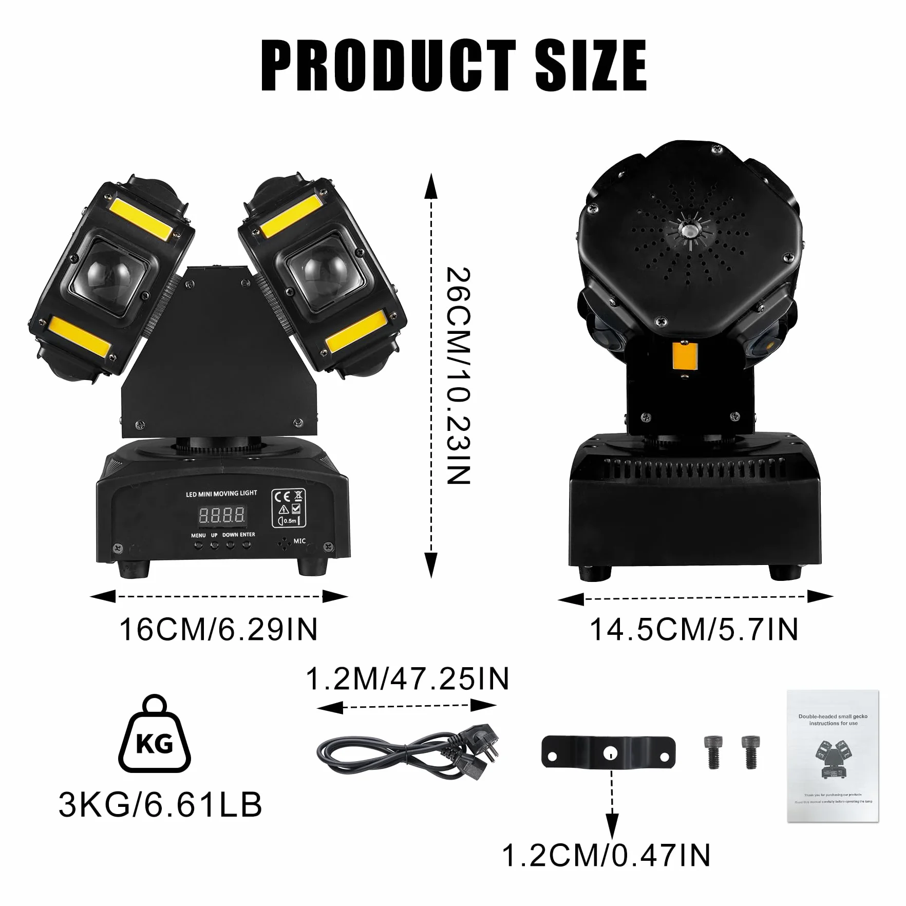 Światło dyskotekowe, 120 W, podwójna głowica, oświetlenie sceniczne LED, 8 szt., 10 W, RGBW, 8 szt., 5 W, DMX512 Dj, oświetlenie do baru, na imprezę, do klubu, na Boże Narodzenie