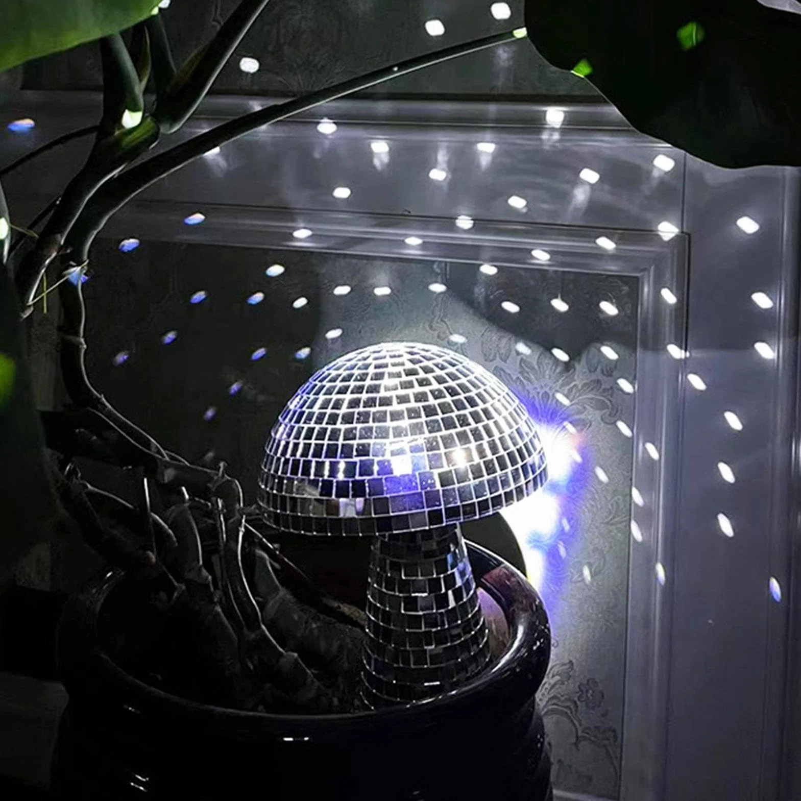 Mushroom Disco Ball, Mirror Disco Mushroom | Mirror Glitter Disco Ball dla sztuki domowej - unikalne kreatywne grzyby światła dekoracje do domu, ozdoby