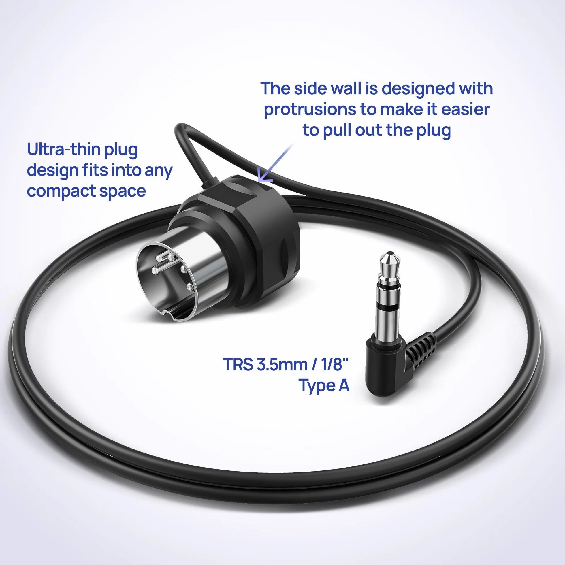 CME Zestaw 4 złączy MIDI TRS typu A 3,5 mm 1/8" na 5-pin DIN 30cm niskoprofilowe ultracienkie kątowe do syntezatorów pedalboardów