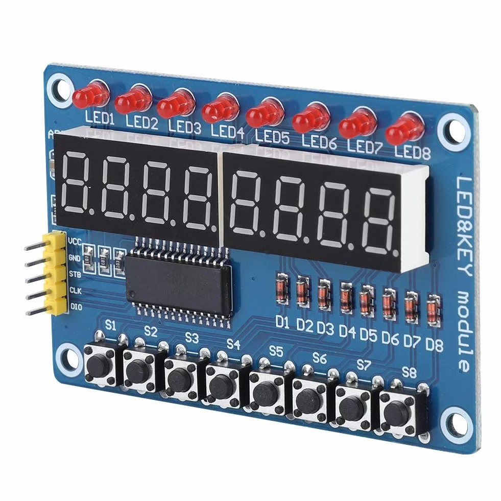 Tonysa 8-bitowy cyfrowy moduł wyświetlacza LED, TM1638, entuzjaści elektroniki, profesjonaliści, moduł wyświetlacza