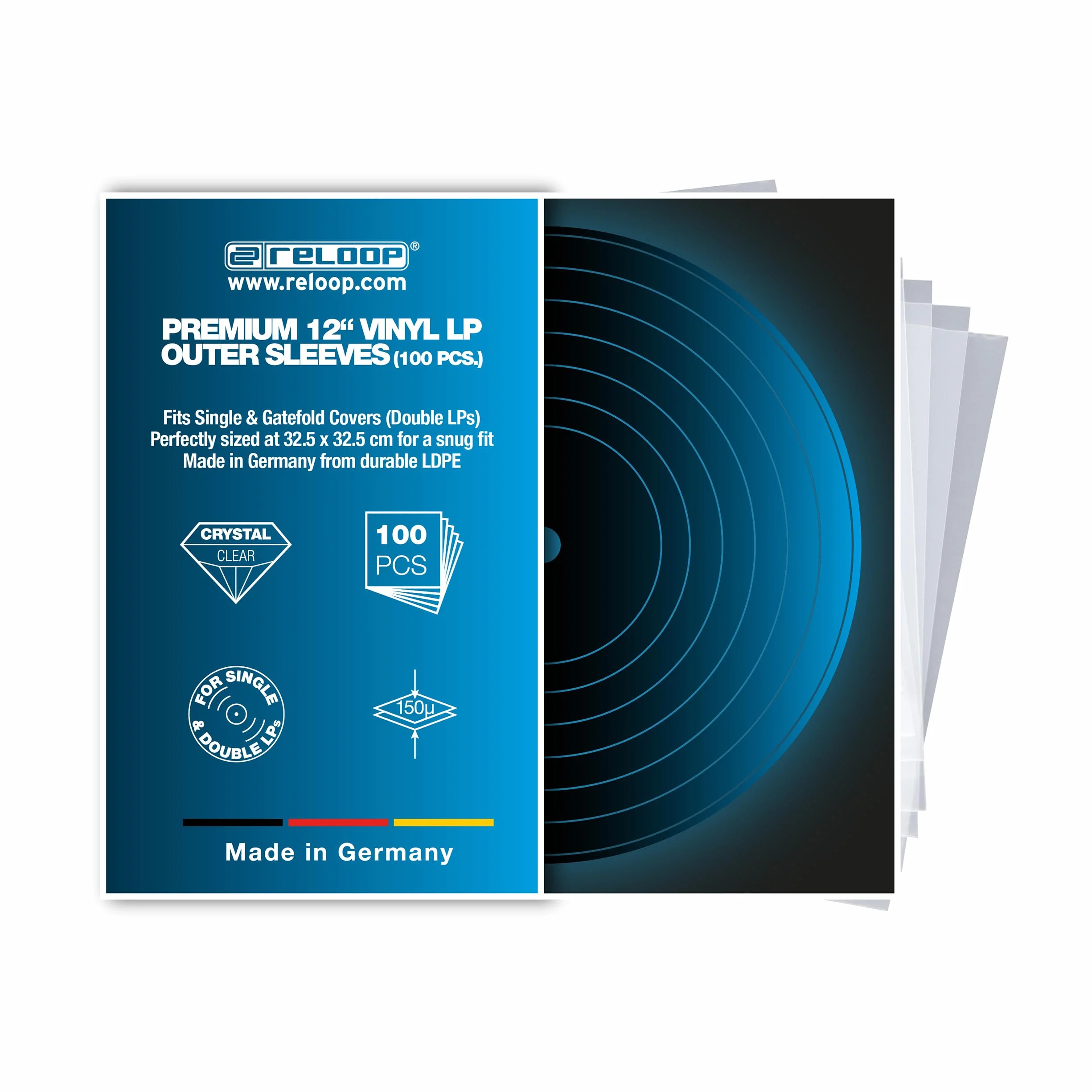 Reloop Premium 12" Vinyl LP Outer Sleeves (100 pcs) - Akcesorium dla DJ-ów