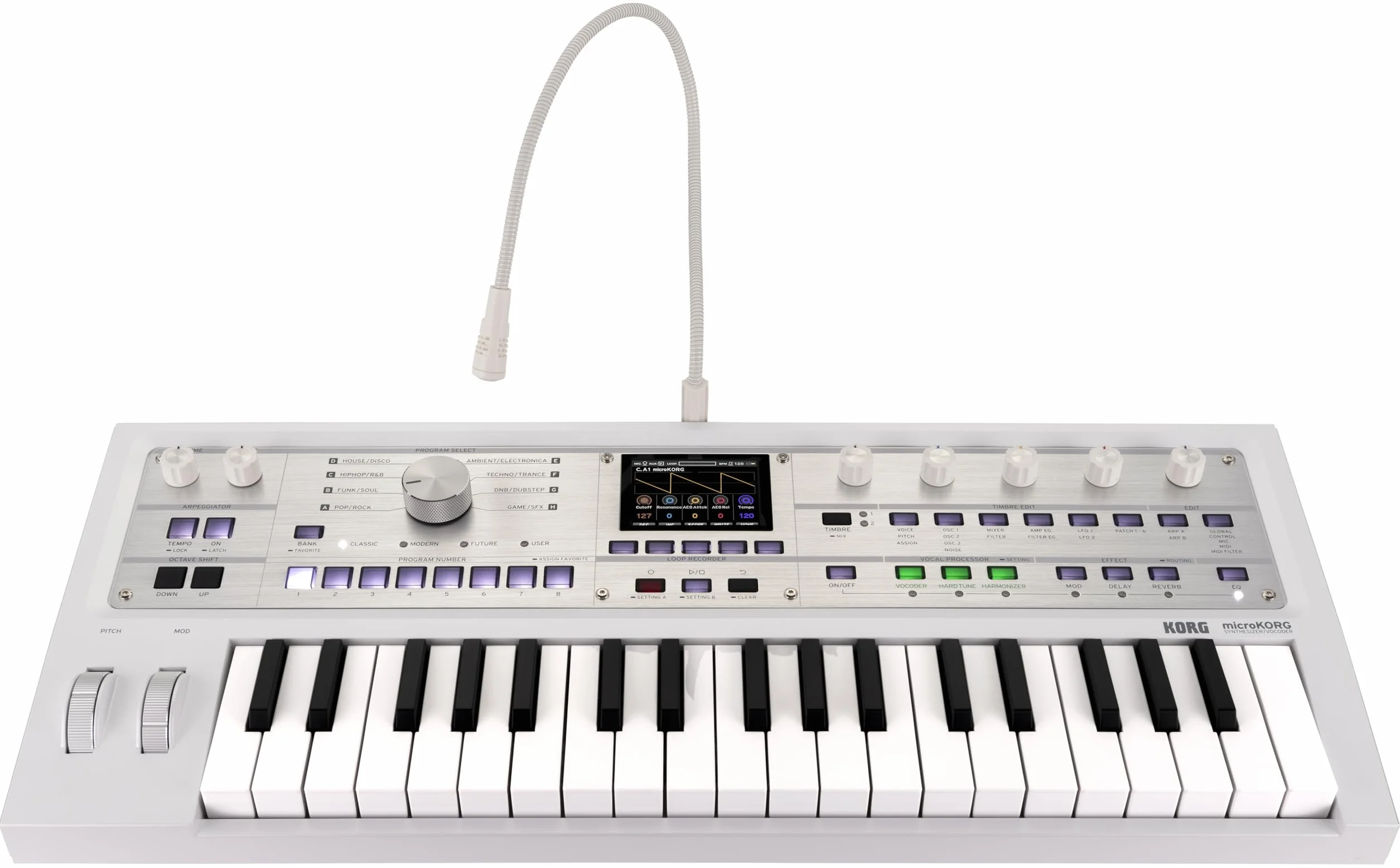 Korg microKORG 2-37 klawiszowy Syntezator Analogowy i Procesor Wokalny – Edycja Limitowana - Biała