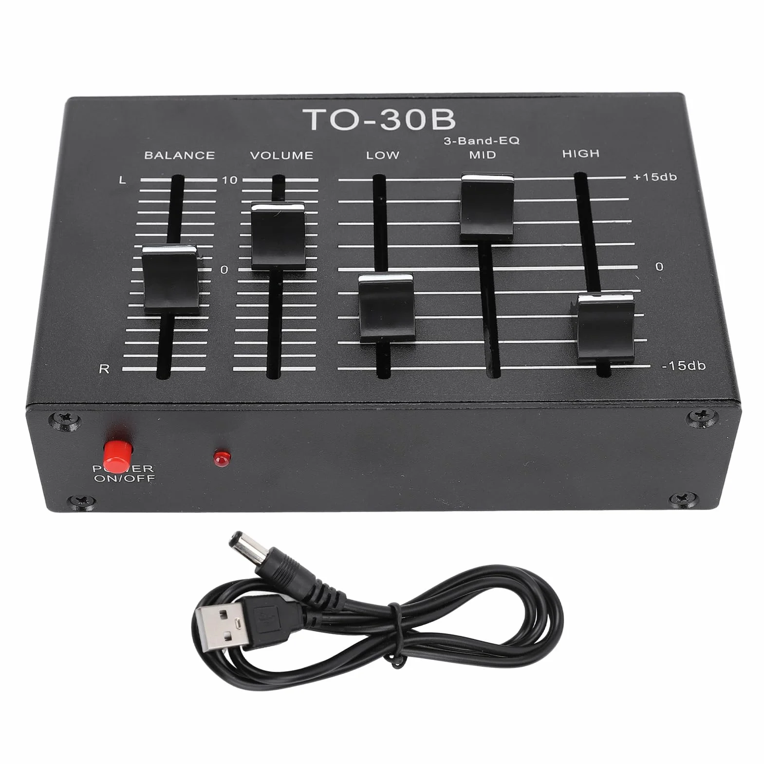 Equalizer Equalizer Stereo Przedwzmacniacz, 3-pasmowy Balans Regulacji Głośności Kanału Dźwiękowego, dla Elektroniki, Gramofony, Gitary