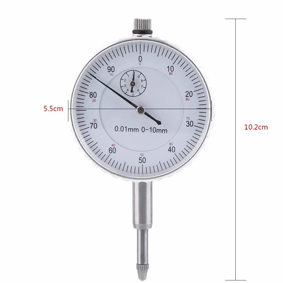 Precyzyjny czujnik zegarowy z zębatką i zębnikiem ze stali nierdzewnej z czujnikiem zegarowym 0-10 mm z dokładnością 0,01 mm