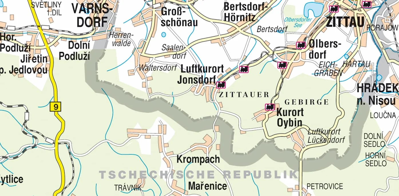 Zittauer Gebirge: Wander- und Radwanderkarte mit Wintersportangaben 1 : 15 000 wetterfest - reißfest