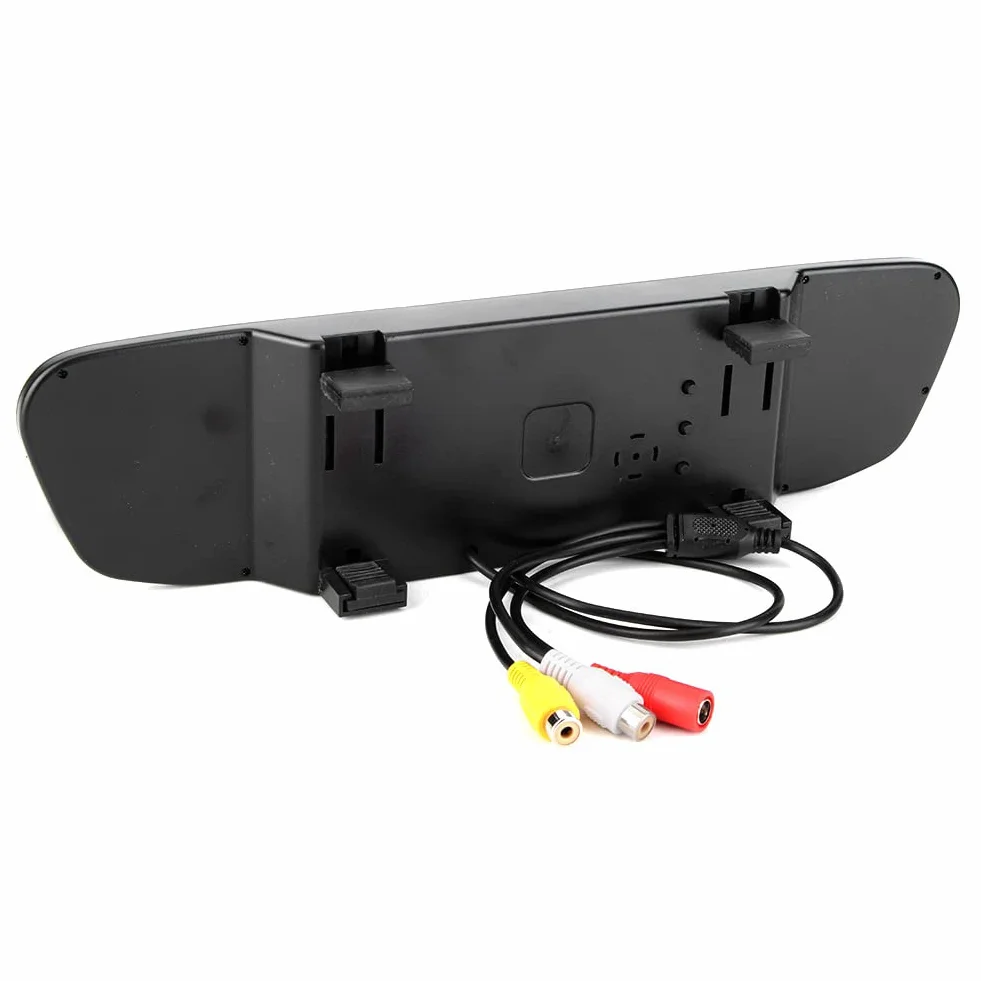 4,3-calowy Monitor HD TFT-LCD w Lusterku Wstecznym, Ekran Monitora Samochodowego 480 H X 272 V, Kamera Cofania w Lusterku Wstecznym Samochodu, 12 V, 2 Kanały Wejścia Wideo