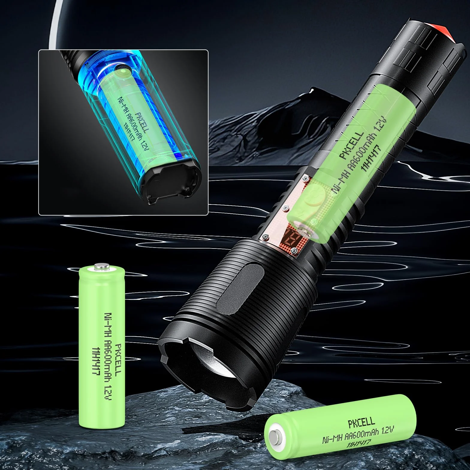 PKCELL AA Akumulatorowe baterie NIMH 1,2V 600mAh do lamp solarnych, zabawek, 12 sztuk