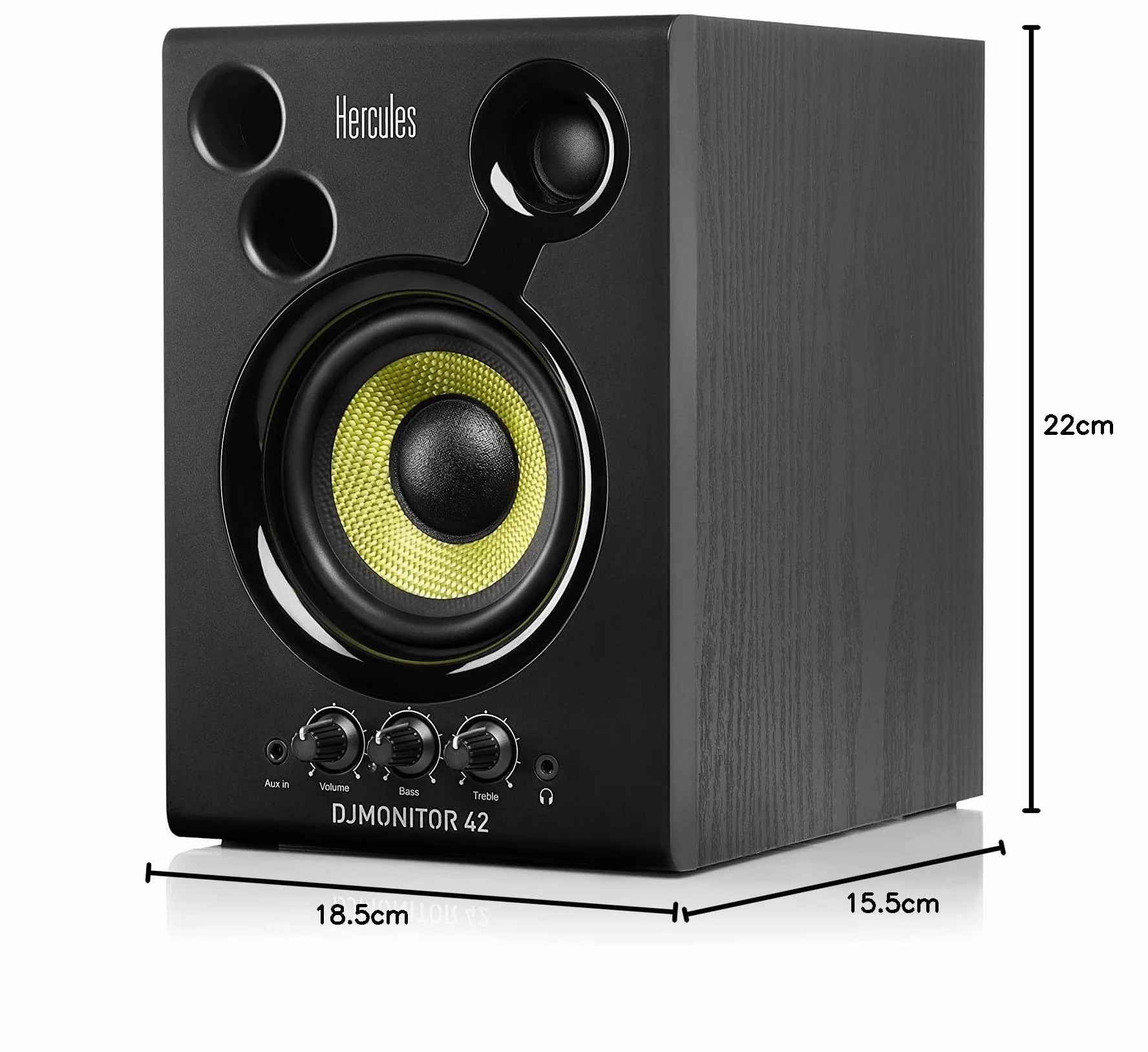 Hercules DJMonitor 42 – Aktywne głośniki DJ z 4-calowym wooferem, 80 W mocy, precyzyjnym dźwiękiem i systemem Bass-Reflex, idealne dla DJ-ów i miłośników muzyki