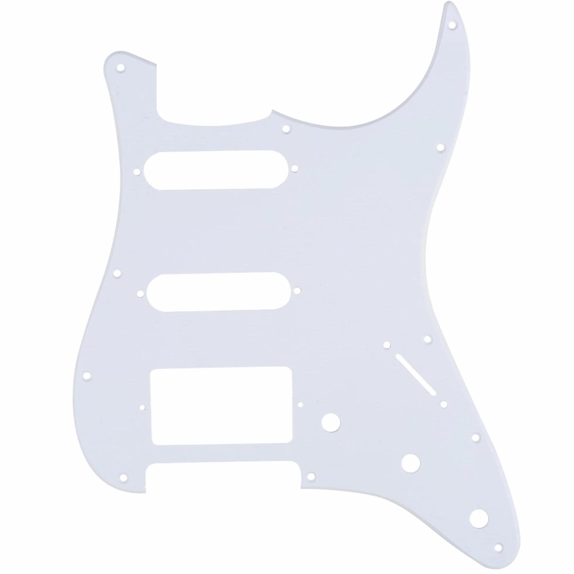 Musiclily 11 Otworów SSH PickguardPłyta Maskownica do Gitary Fender USA/Mexican Standard Stratocaster typ Nowoczesnym, 1-warstwowy Biały