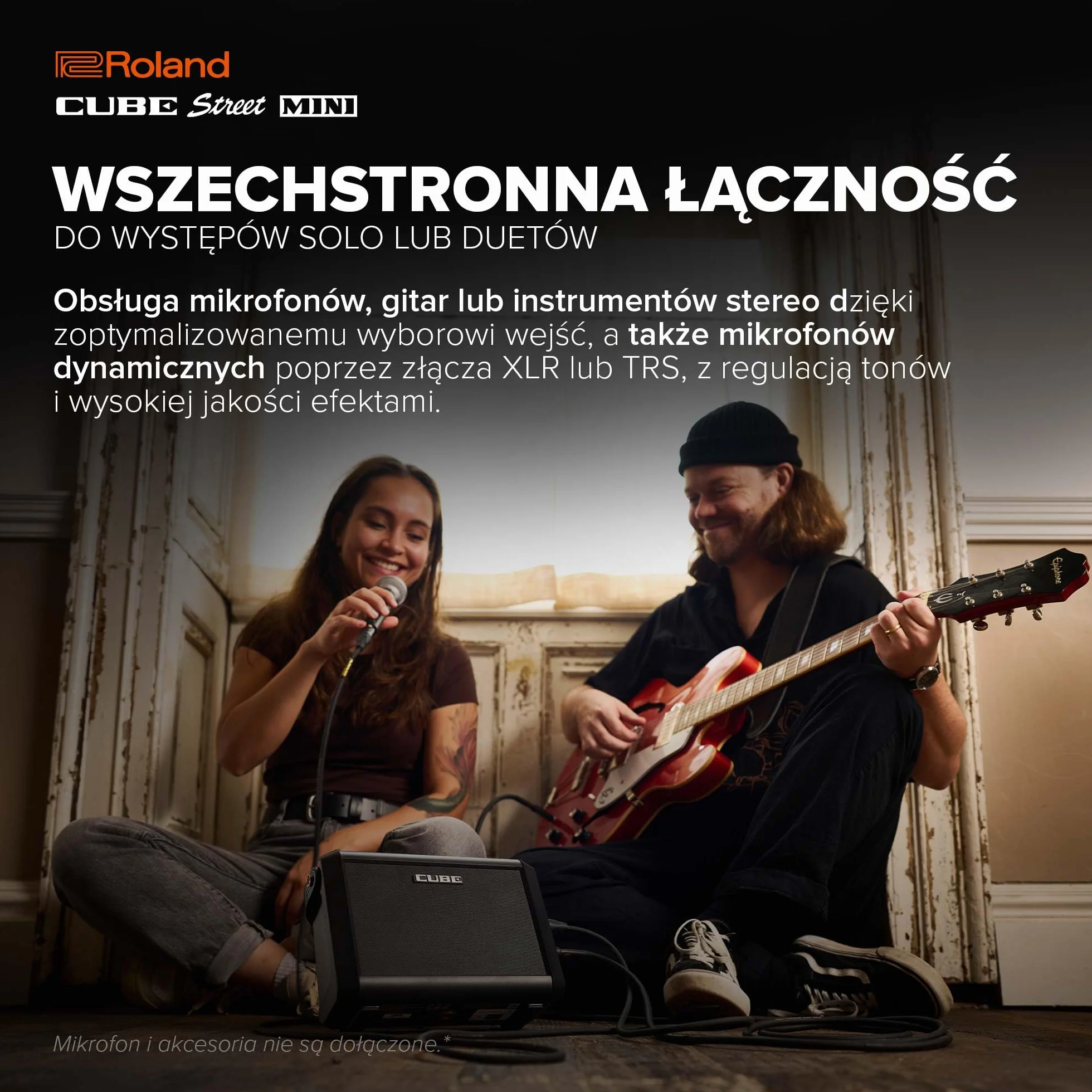 Roland CUBE Street Mini Ultrakompaktowy Wzmacniacz do 7 godzin Pracy na Baterii Wbudowane Efekty