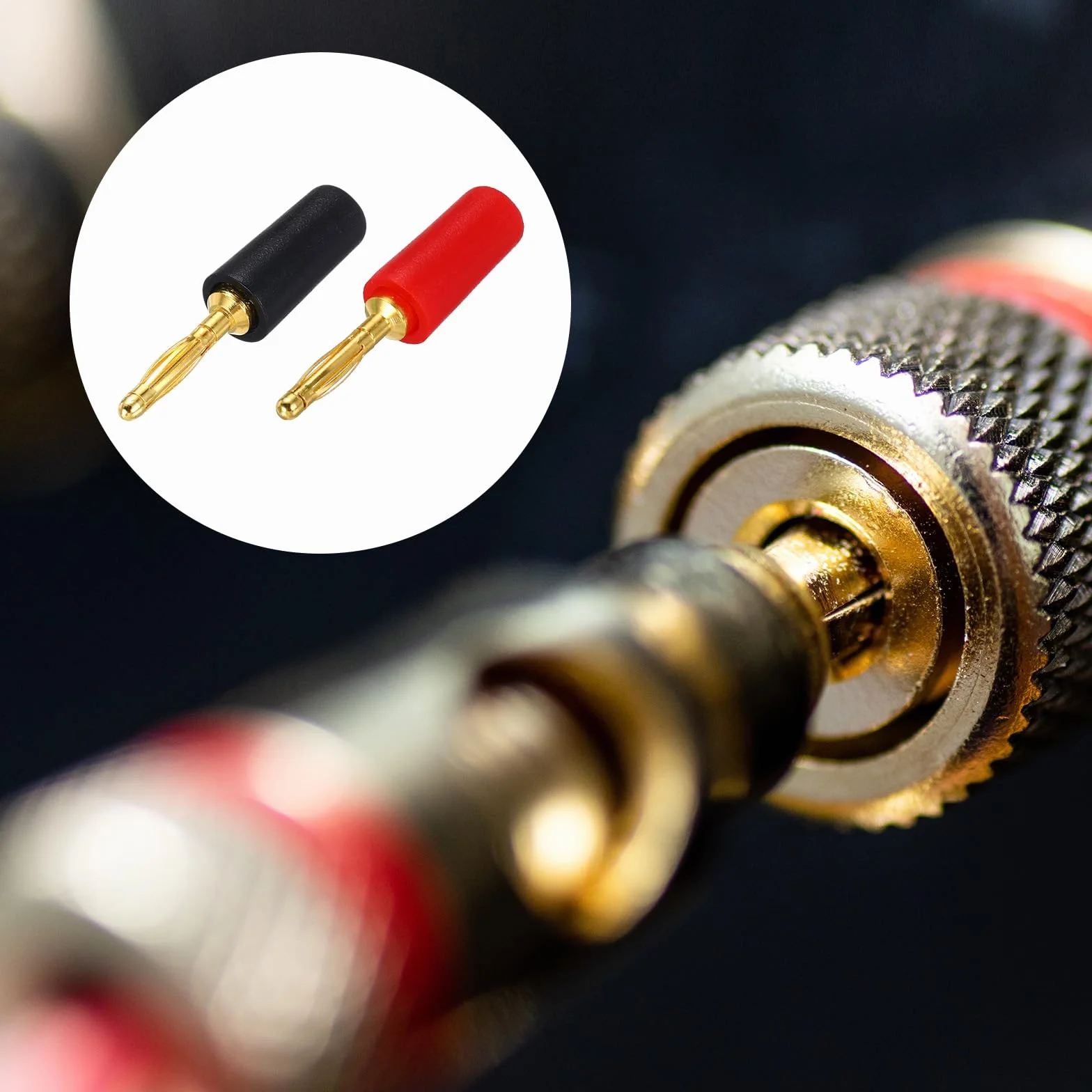 QUARKZMAN 4 sztuki 2 mm wtyk bananowy 10 A 6 mm średnica zewnętrzna 26,5 mm długość kabel głośnikowy wtyczka gniazdo bananowe do kabla głośnikowego kabel audio czarny i czerwony