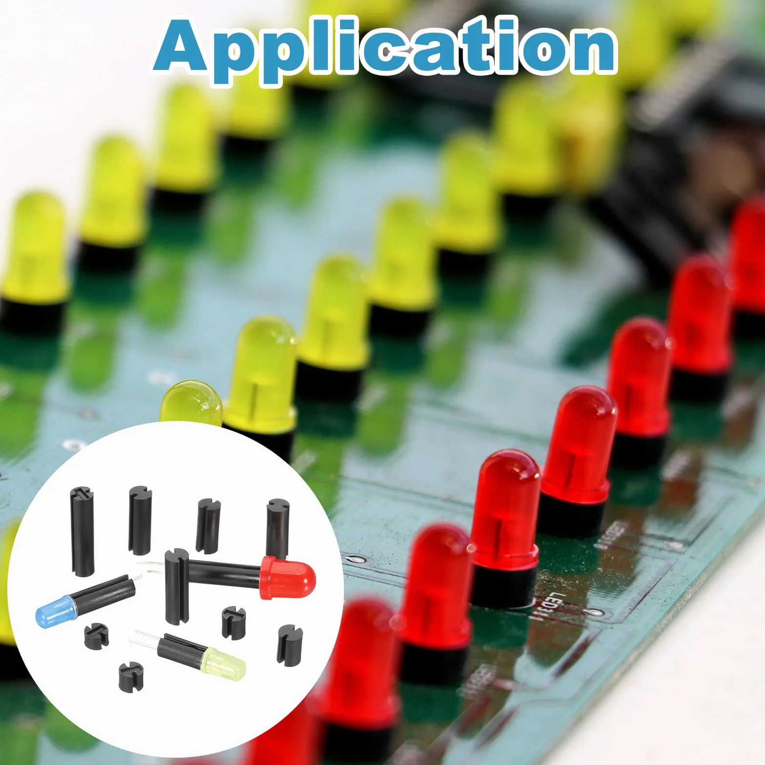 PATIKIL 200 szt. opornik LED, 5mm SW 8mm wysokość podwójny dół uchwyt diody LED gniazdo świetlne izolacyjna kolumna PCB wsparcie dla 3mm 5mm LED ochrona i mocowanie, czarny