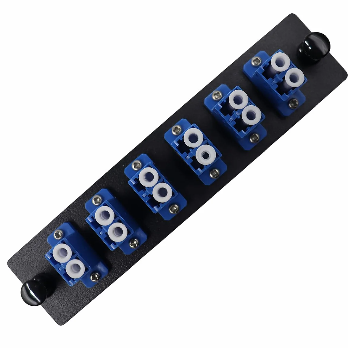 6 adapterów Duplex LCD, panel krosowy LGX-Footprint, wyposażony w 12 złączy z włókna szklanego, obudowa sprzęgła, niebieski adapter LC-UPC