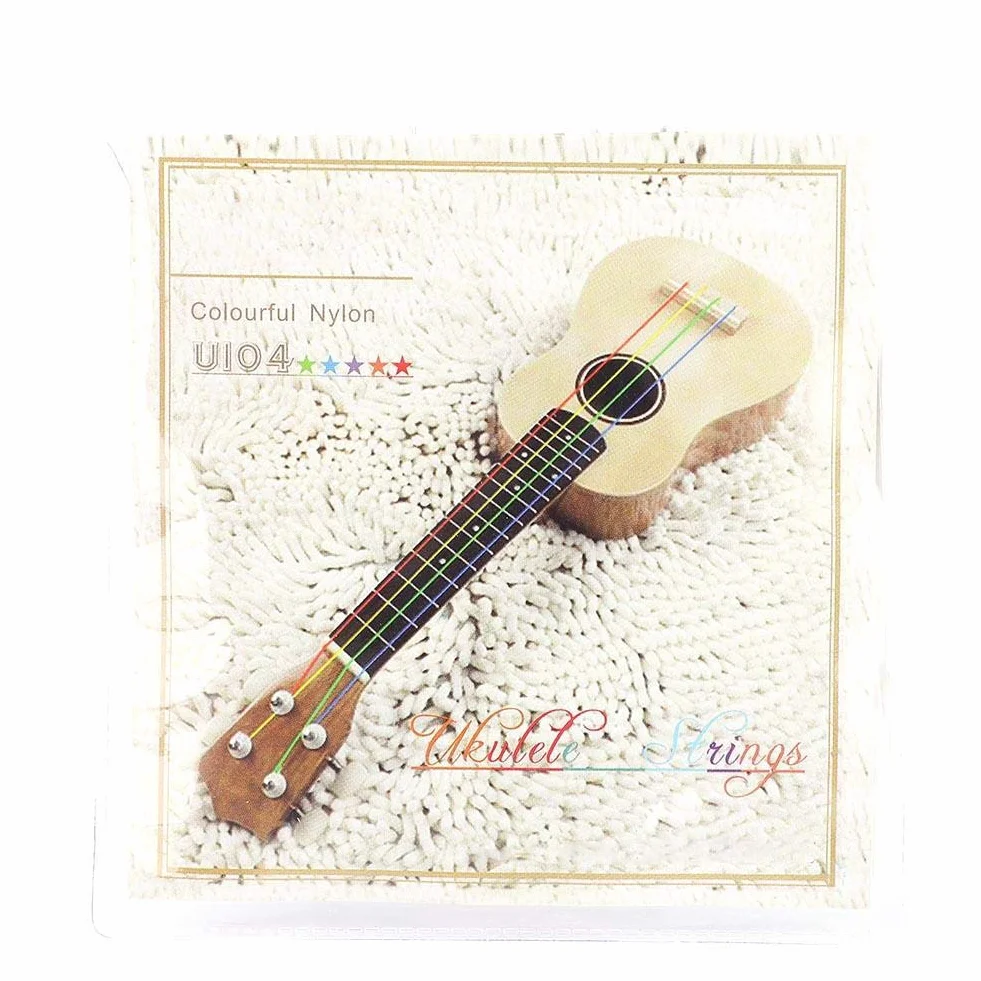 Dilwe Zestaw strun do ukulele, 4 szt. / zestaw kolorowych nylonowych strun zamiennych akcesoria do ukulele