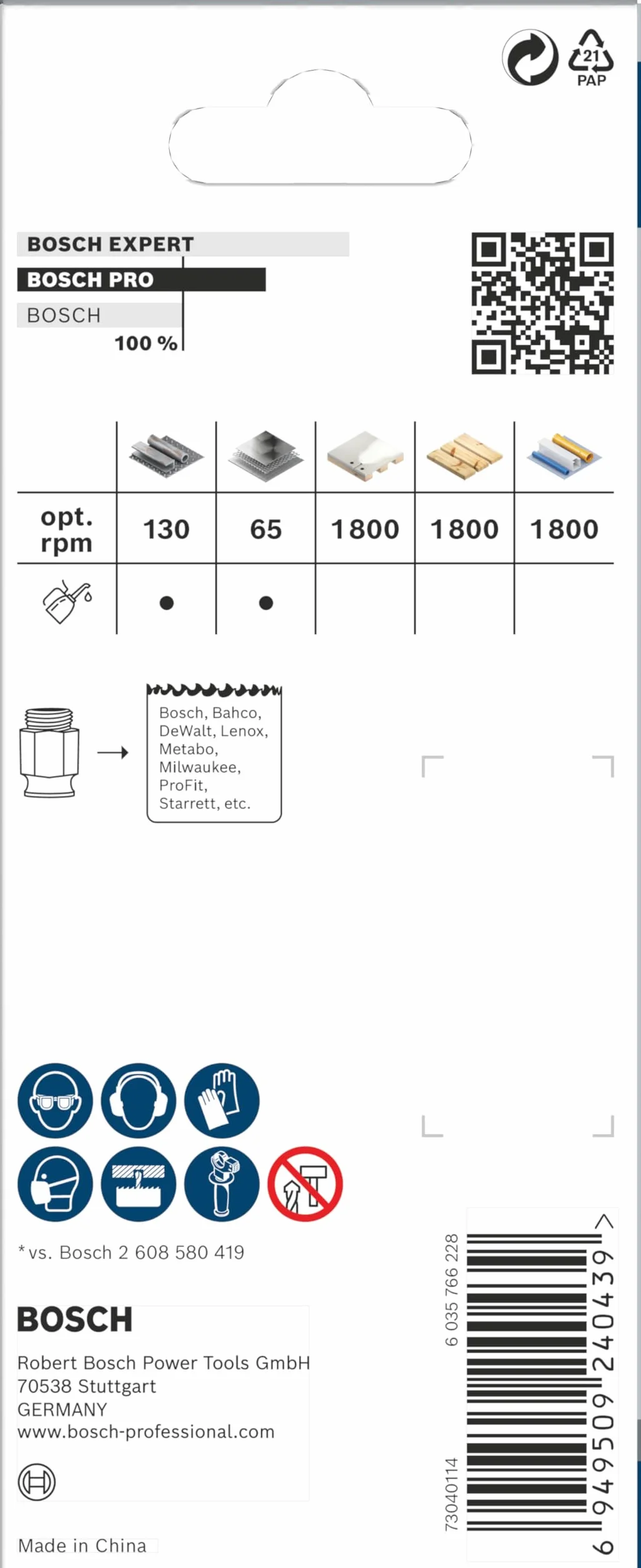 Bosch 5 x PRO Multi Material Power Change Plus zestaw startowy (do miękkiego drewna, płyty gipsowo-kartonowej, Ø 68 mm, profesjonalne akcesoria do wiertarki/wkrętarki)