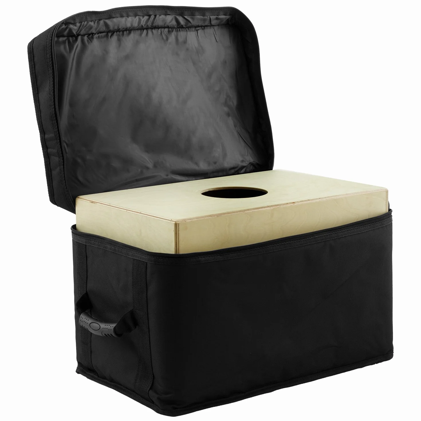 CAJ2-NT Cajon pełnowymiarowy z regulowaną snare, czarny z torbą Gig Bag i poduszką