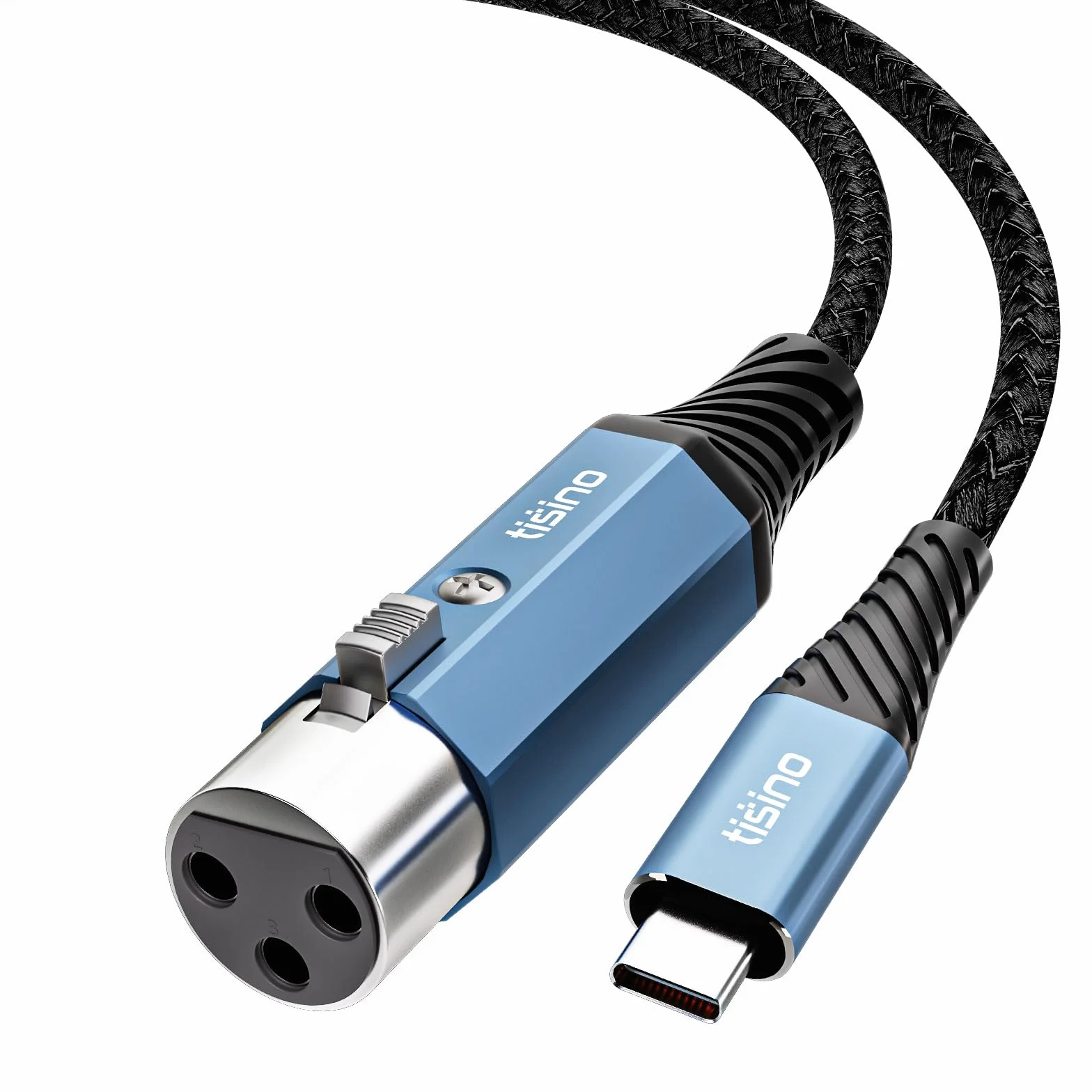 Tisino Kabel mikrofonowy XLR żeński do USB C, 3-pinowy kabel XLR do USB Type C do nagrywania, przewód audio HiFi 32 bit/384 kHz do mikrofonów dynamicznych, laptopa, tabletu, telefonu, iPhone 15/16-2m