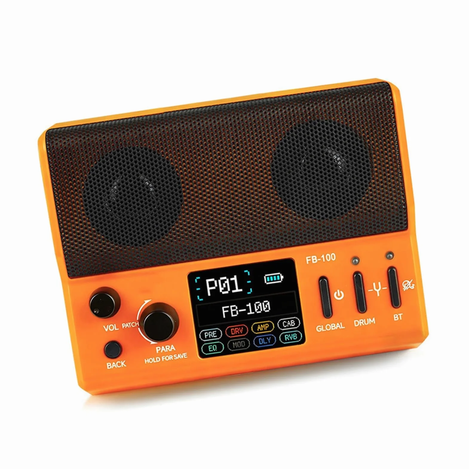 Efekty Gitarowe Wzmacniacz Do Gitary Elektrycznej Procesor Multiefektów Przenośny Głośnik Do Występów Na Świeżym Powietrzu(Orange)