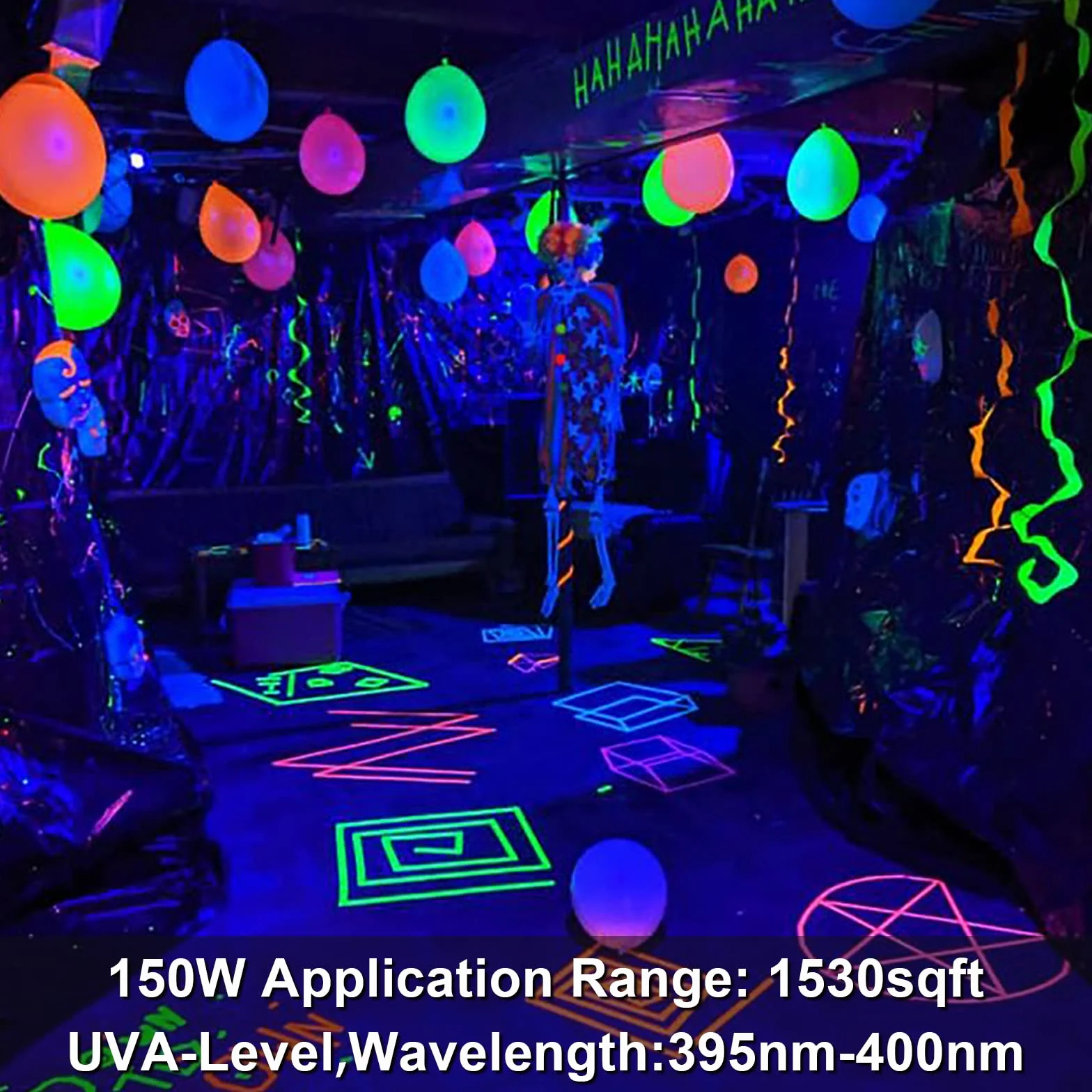 2PCS Reflektor LED z czarnym światłem 150 W, reflektor UV z przełącznikiem, 395-400 nm, wodoszczelność IP65, reflektor na imprezę, do baru, Halloween, akwarium, neonowe kolory, fluorescencyjne efekty
