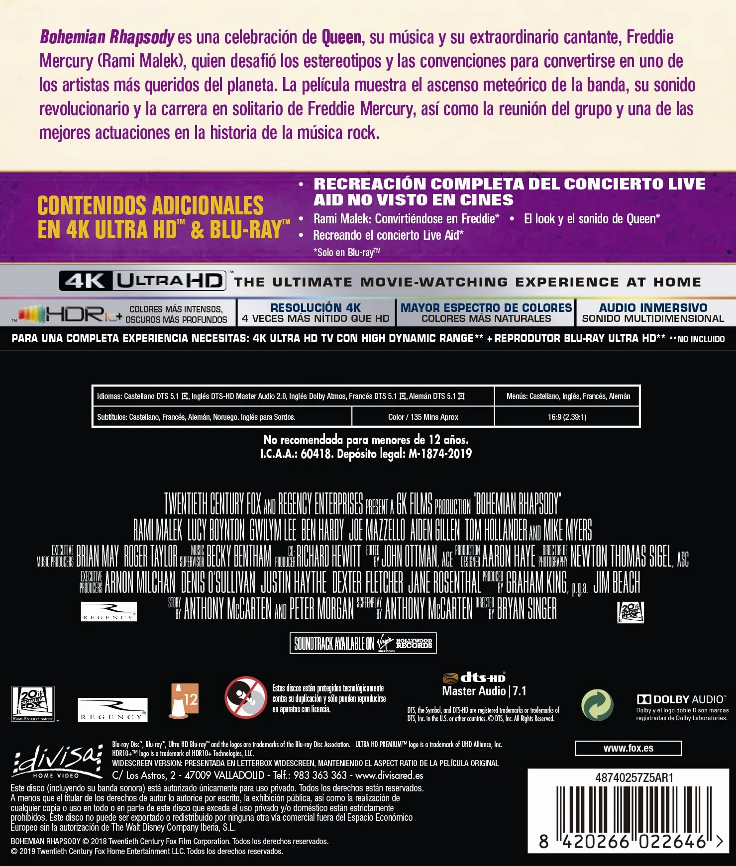 Bohemian Rhapsody (4K UHD + Blu-ray)