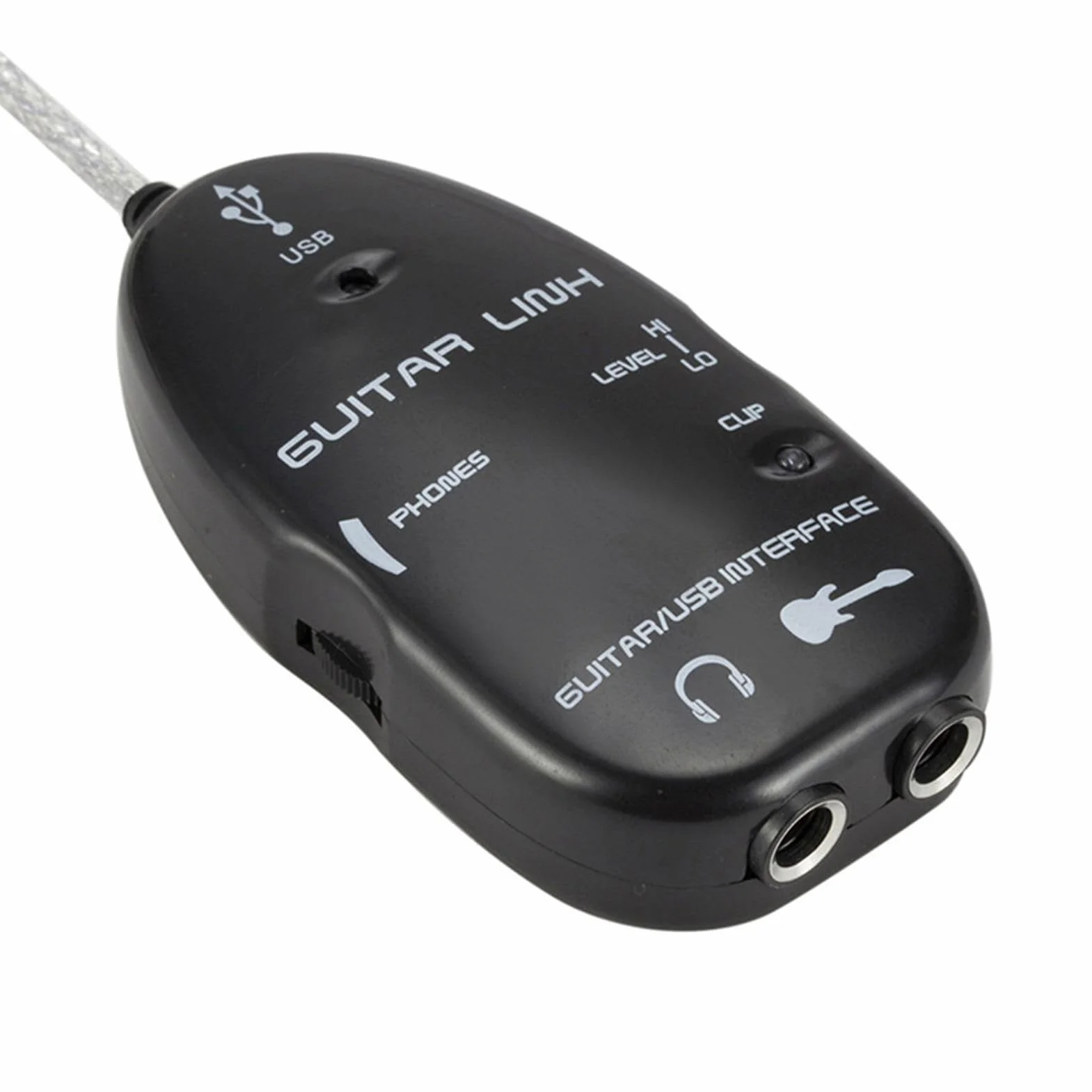 BRRNOO Interfejs audio USB, gitarowy interfejs audio ze złączem USB PC czarny
