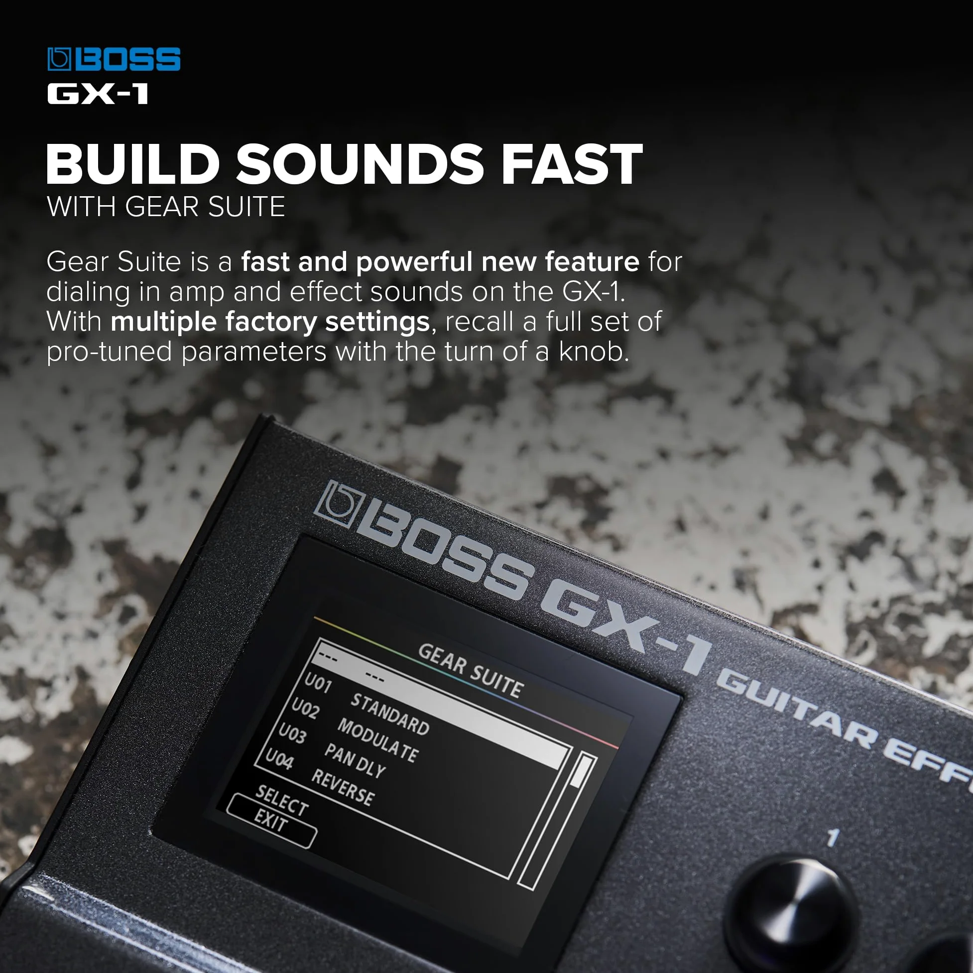 BOSS GX-1 | Ultraprzenośny Procesor Efektów Gitarowych | Wyposażony w Kultowe Wzmacniacze i Efekty | Silnik Dźwiękowy AIRD Klasy Premium | Idealny dla Początkujących Gitarzystów | Łączność Bluetooth