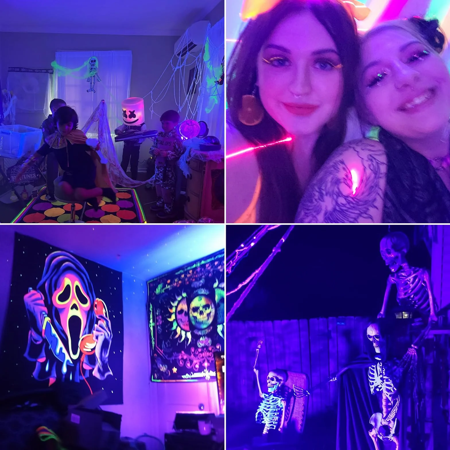 Reflektor UV CREATESTAR 100 W z 240 diodami LED i lampą grafenową UV o długości fali 315–400 nm, wodoodporny IP67, do efektów specjalnych, ochrony i imprez (1 szt.)
