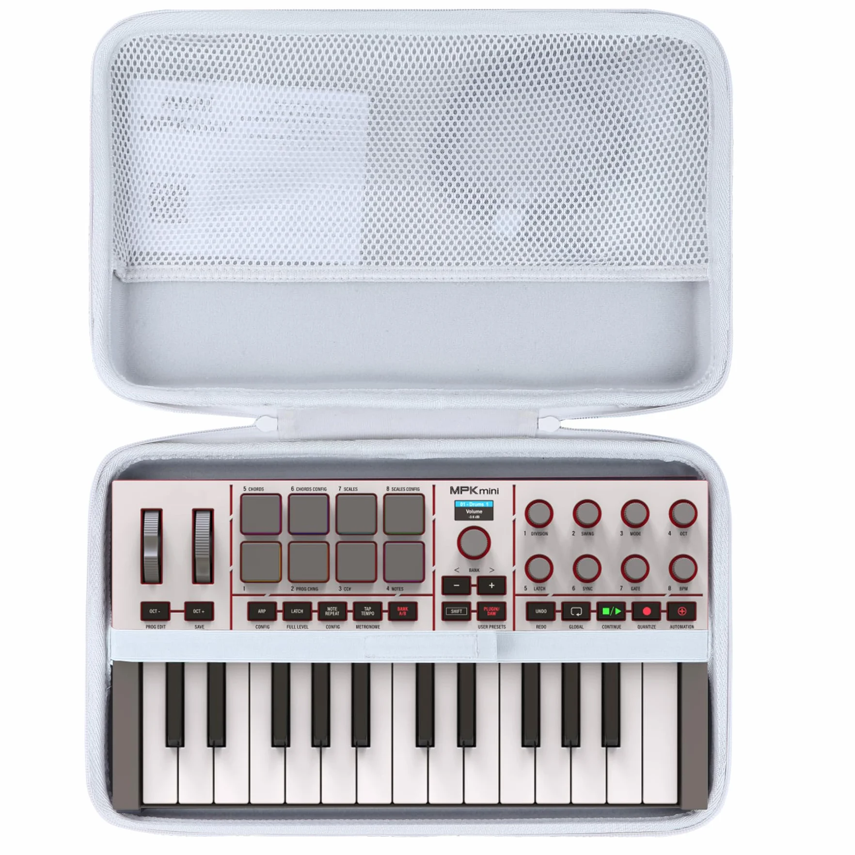 Lebakort Twardy futerał kompatybilny z Akai Professional MPK Mini IV klawiatura MIDI USB-C (szary)