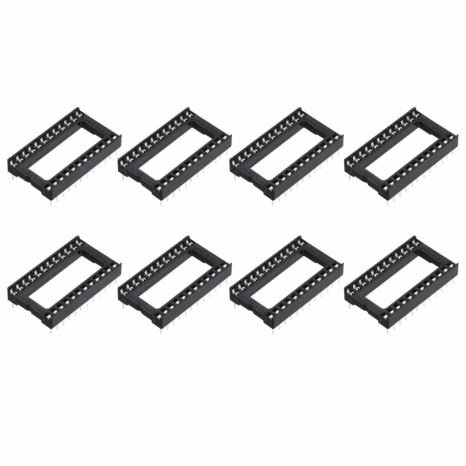 QUARKZMAN 8 sztuk DIP IC Chip Socket Adapter 24 Pin IC Asortyment Kit 2,54 mm/0,1" Pitch 15,24 mm odstęp między rzędami do projektu breadboard, wzór płytek PCB