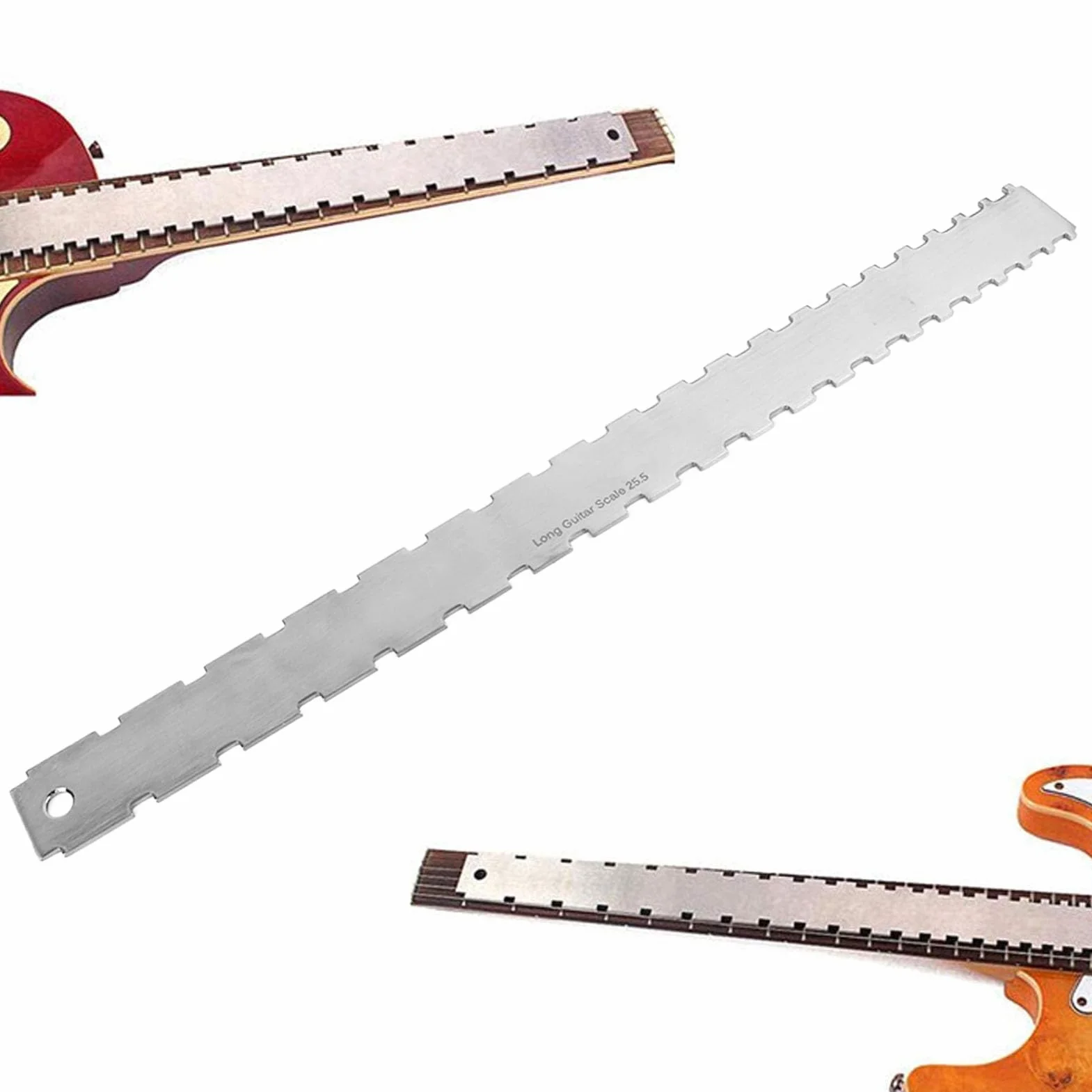 Zestaw Linijek Gitarowych Linijka do Gryfu Gitary ze Stali Nierdzewnej Dokładna Linijka Miernicza ze ściereczką do Czyszczenia dla Producentów Gitar