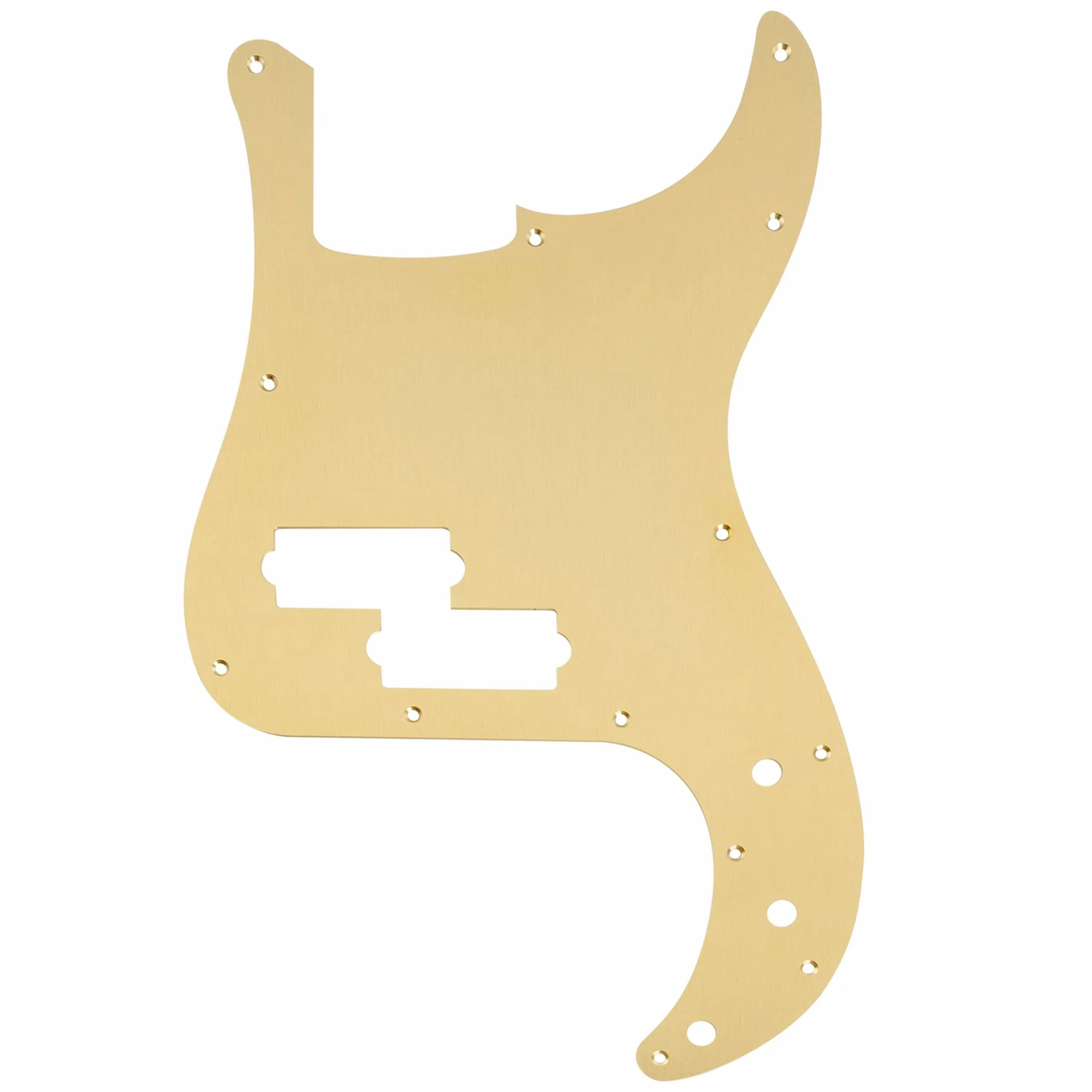 Musiclily Pro 13 Otworów Aluminium Maskownica P- Bass Pickguard do Fender American Standard Precision Bass, Złoty Anodowany