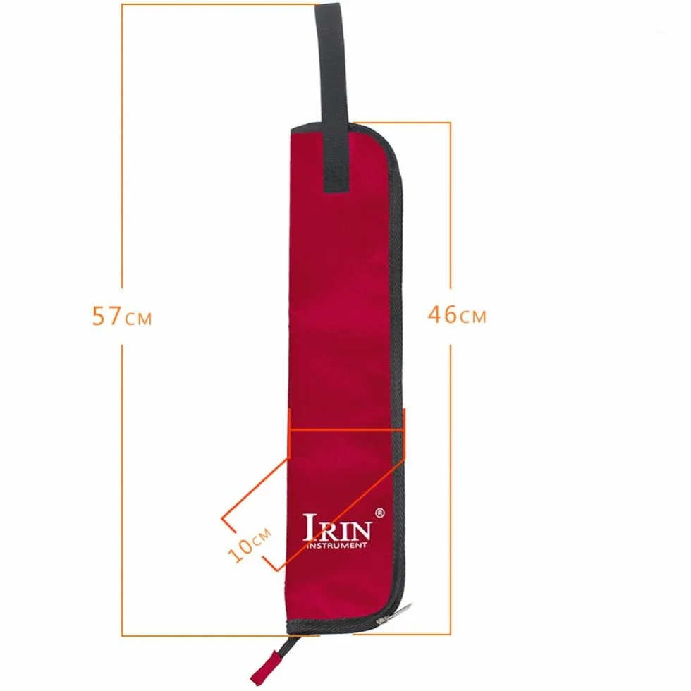 Drumstick Halter Tasche Bag Holder Drum Stick Bag, Drum Stick Lagerung Hängende Tasche Drumstick Portable Handtasche Mit Griff 5 Farben Erhältlich - Schwarz/Rot/Grün/Blau/Pink(rot)