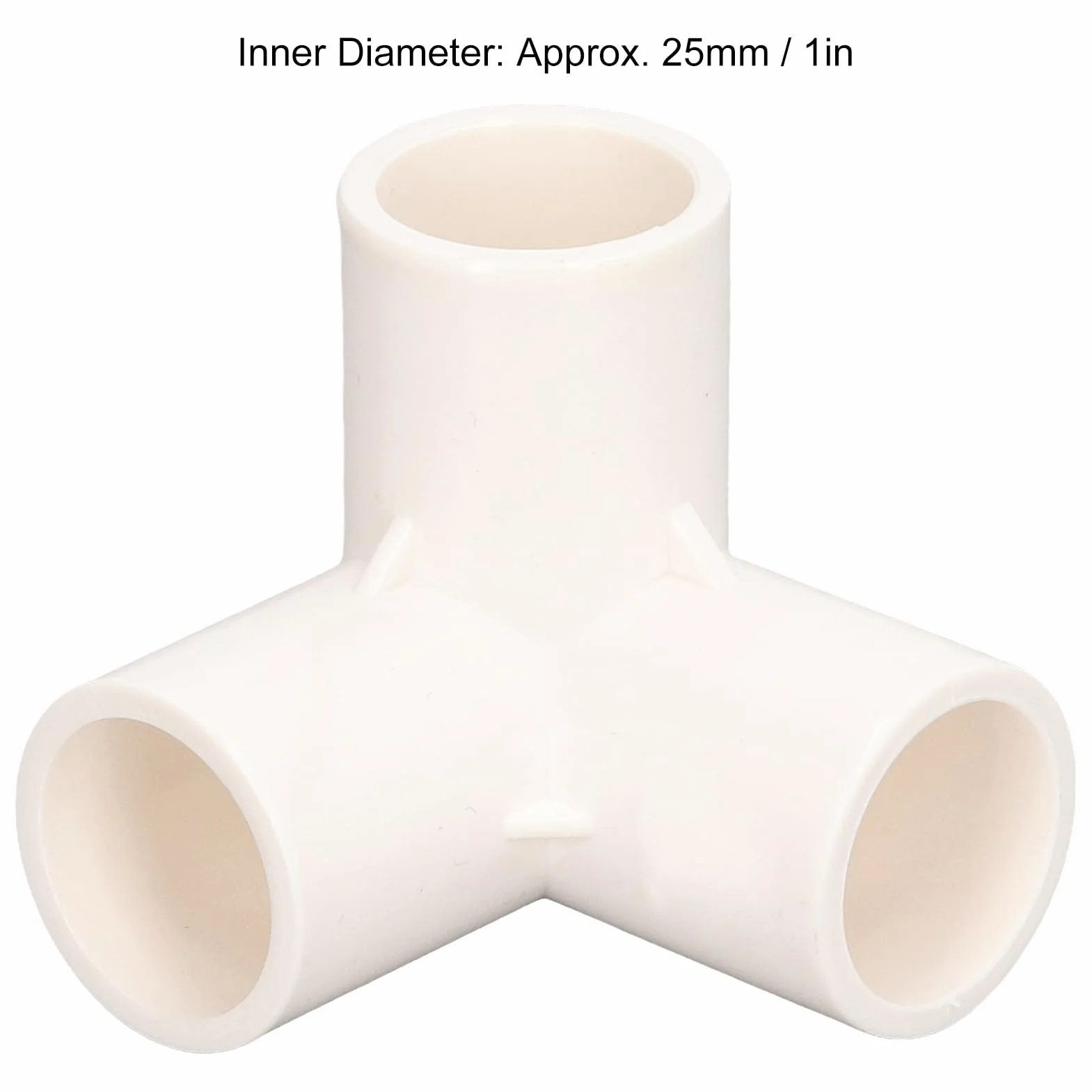 3 Way PVC Pipe Fittings | 10PCS 25mm Tee Elbow Connector | 90 Degree Corner Fitting for Furniture/Greenhouse/Water Pipes | Sturdy Plastic (White)