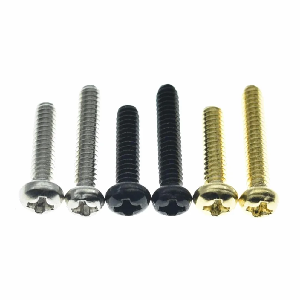 KAISH 20 sztuk wkrętów montażowych ze stali nierdzewnej American #6-32 3-drożny / 5-drożny przełącznik do Stratocaster/Telecaster Black