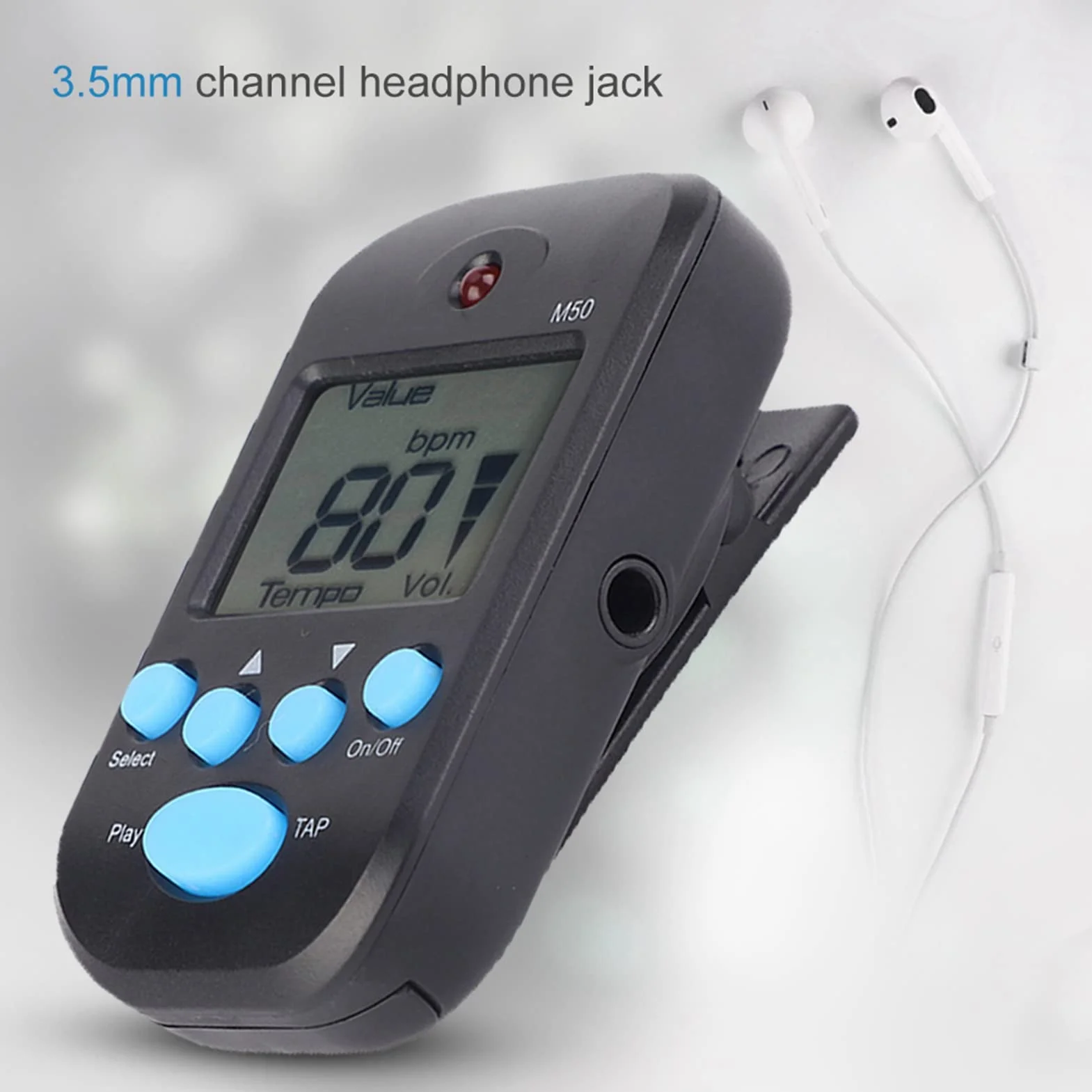 Alomejor Metronome mini przenośny wielofunkcyjny klips beat Tempo na gitarę fortepianową skrzypce bębna flet