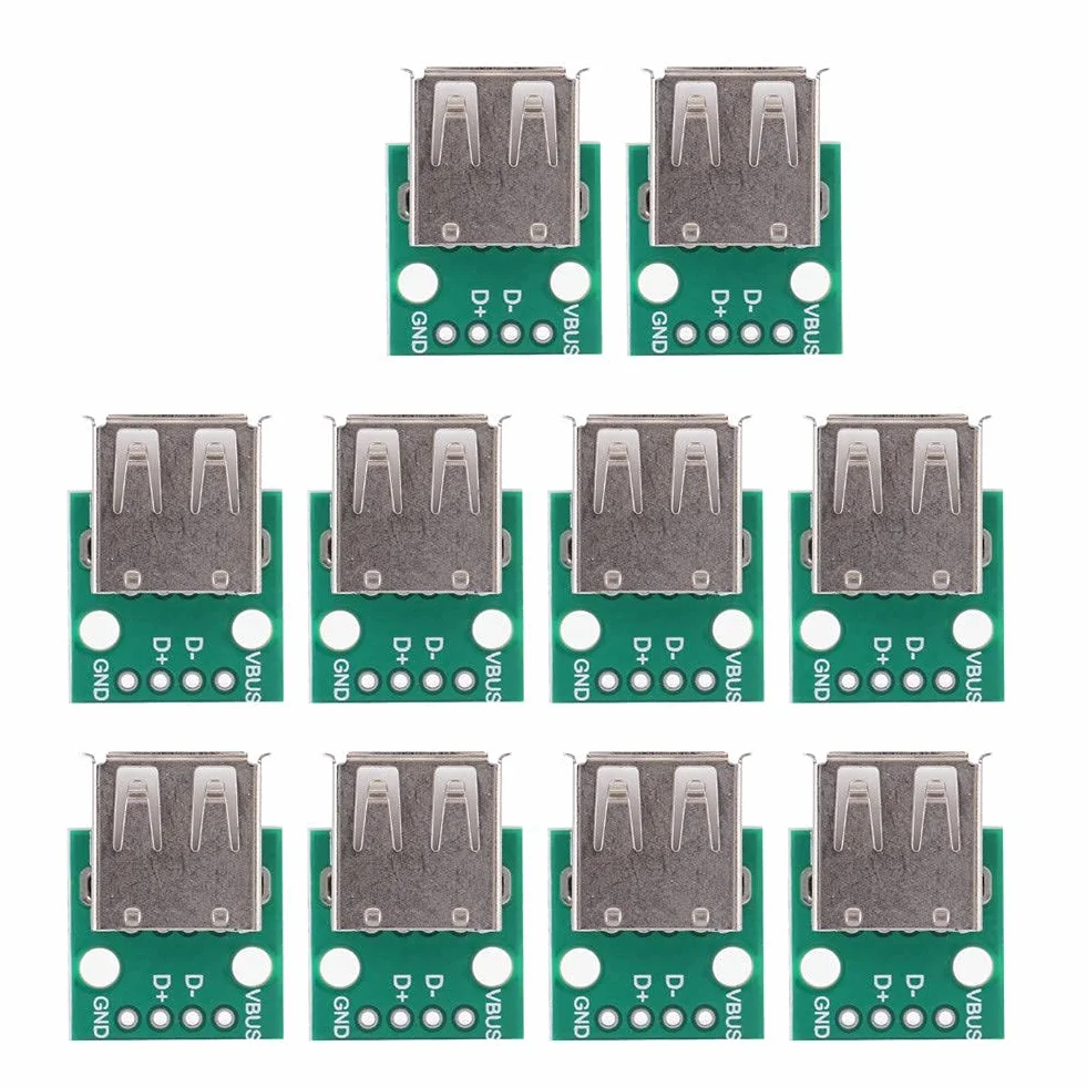 10 stücke USB zu DIP Adapter 2,54mm Pitch Typ A Buchse Breakout Board PCB Konverter Modul