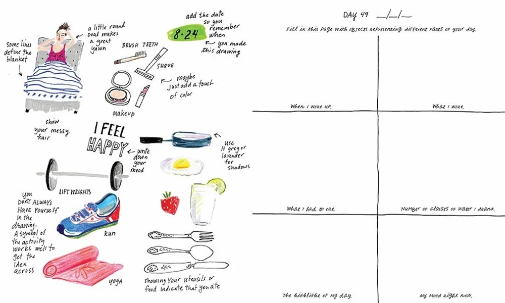 100 Days of Drawing Guided Sketchbook: Sketch, Paint, and Doodle: Sketch, Paint, and Doodle Towards One Creative Goal