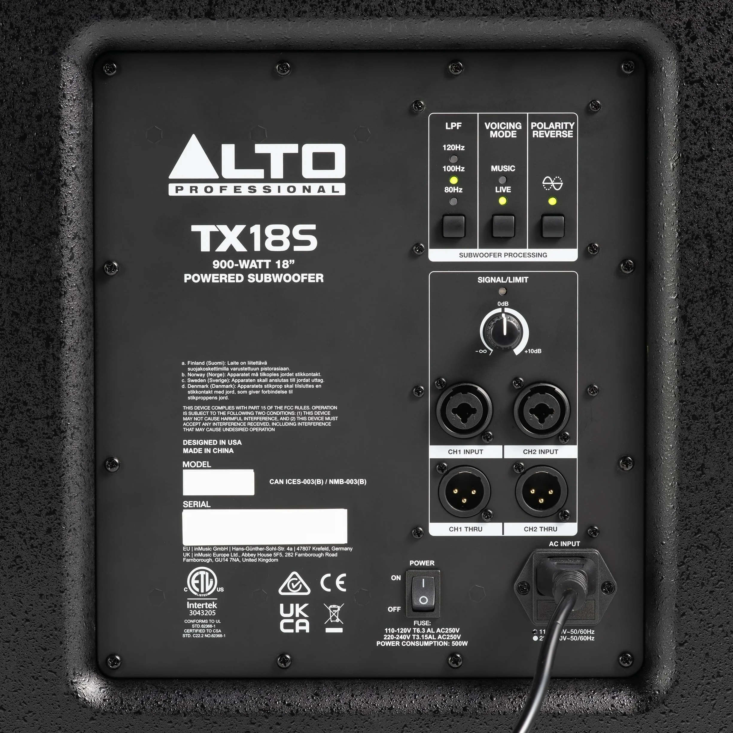 ALTO TX18S Subwoofer 900W 18" Aktywny Głośnik PA, Nagłośnienie z Procesorem DSP z 3-calową Cewką Drgającą, Basy, Łatwa Konfiguracja