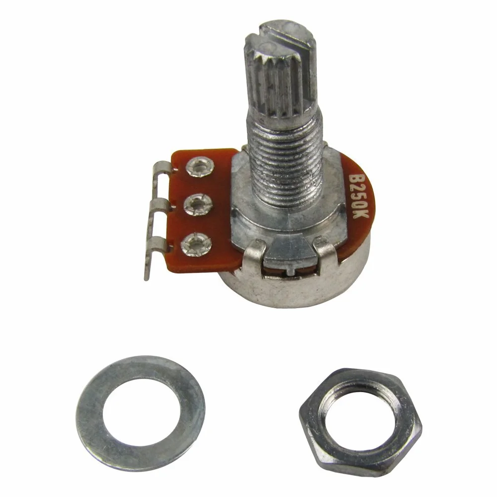 Musiclily Metryczna B250K Mini Potencjometr Gitarowa Liniowy Split Shaft Poti do Gitary Elektrycznej Basowej(2 szt.)