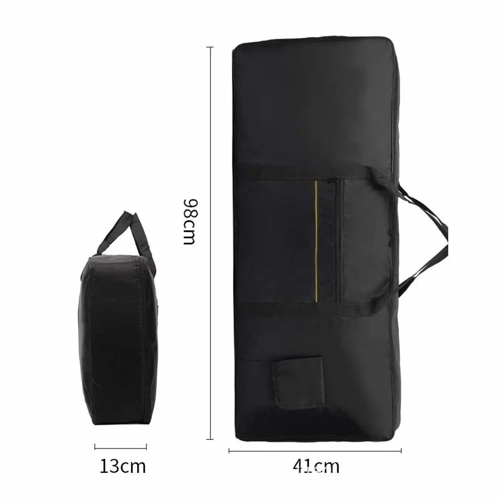 Guer Etui ochronne na keyboard 61 nuta, wyściełane, na pianino z 61 klawiszami i elektrycznym pianinem, z tkaniny Oxford 420D, wodoodporne, 98 x 41 x 13 cm, kolor czarny